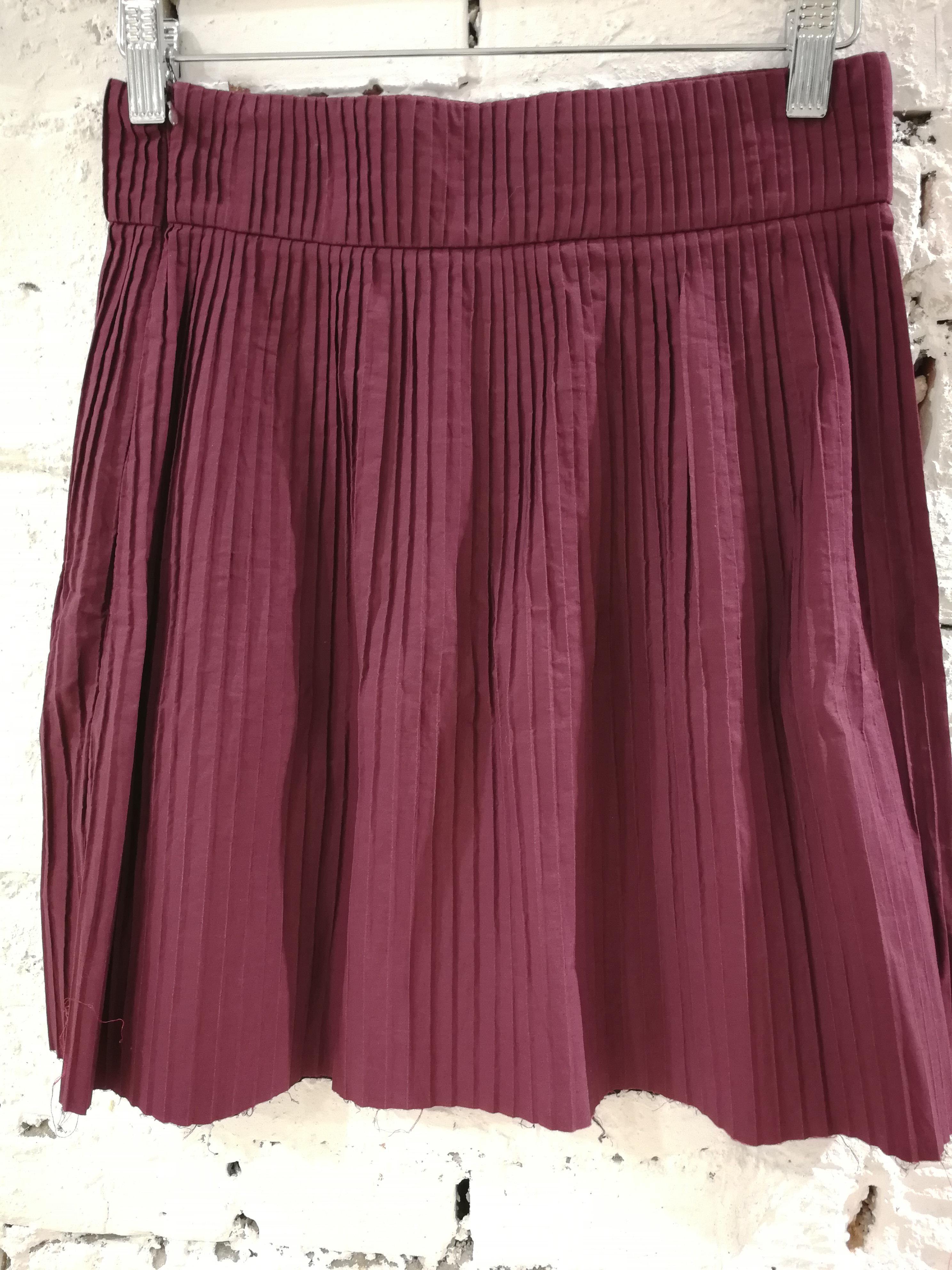 Brown Miu Miu Bordeaux Cotton Skirt For Sale
