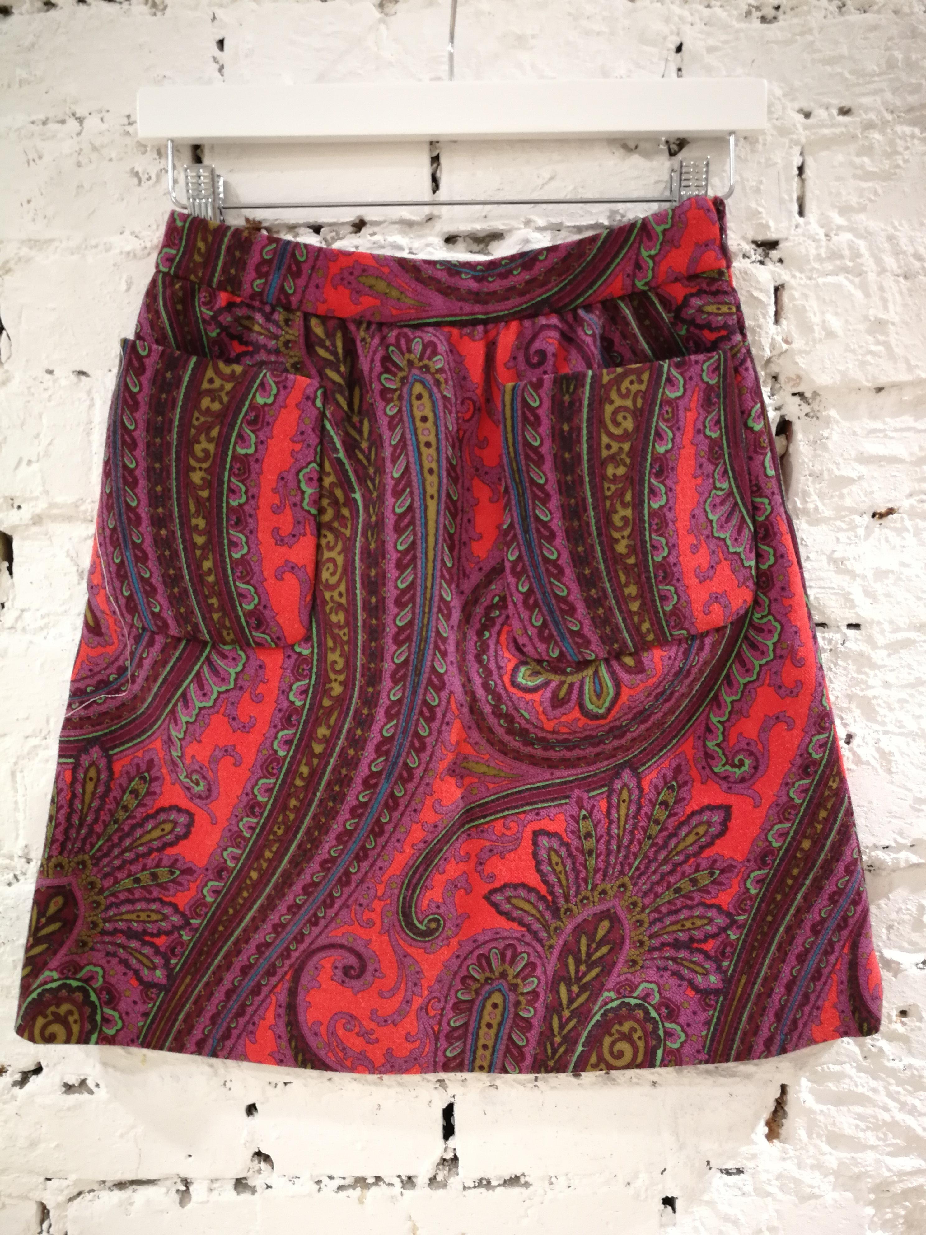 Brown Miu Miu multicoloured Wool Skirt