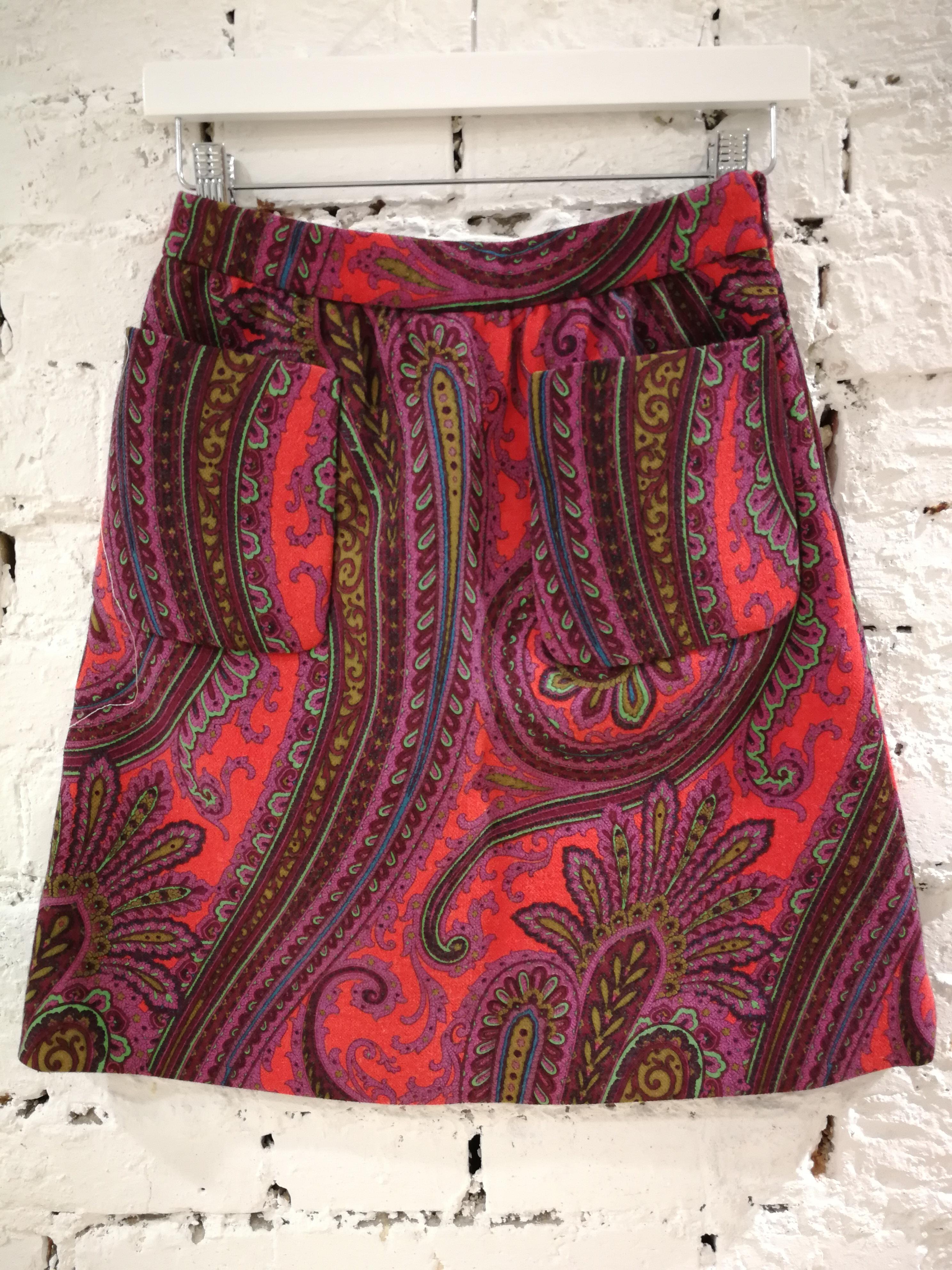Miu Miu multicoloured Wool Skirt In Excellent Condition In Capri, IT