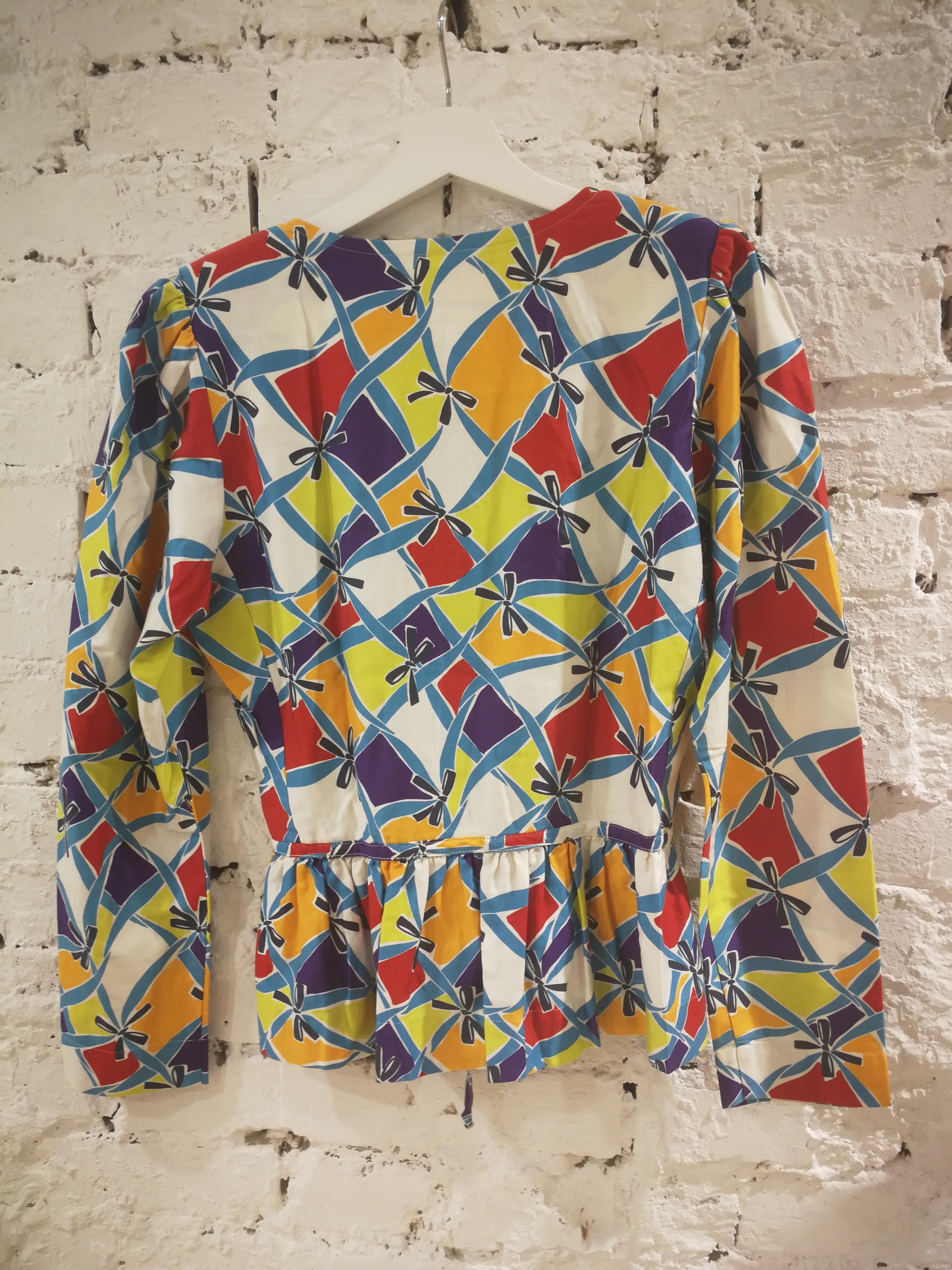 Gray Yves Saint Laurent Variation Cotton Multicoloured Jacket Shirt