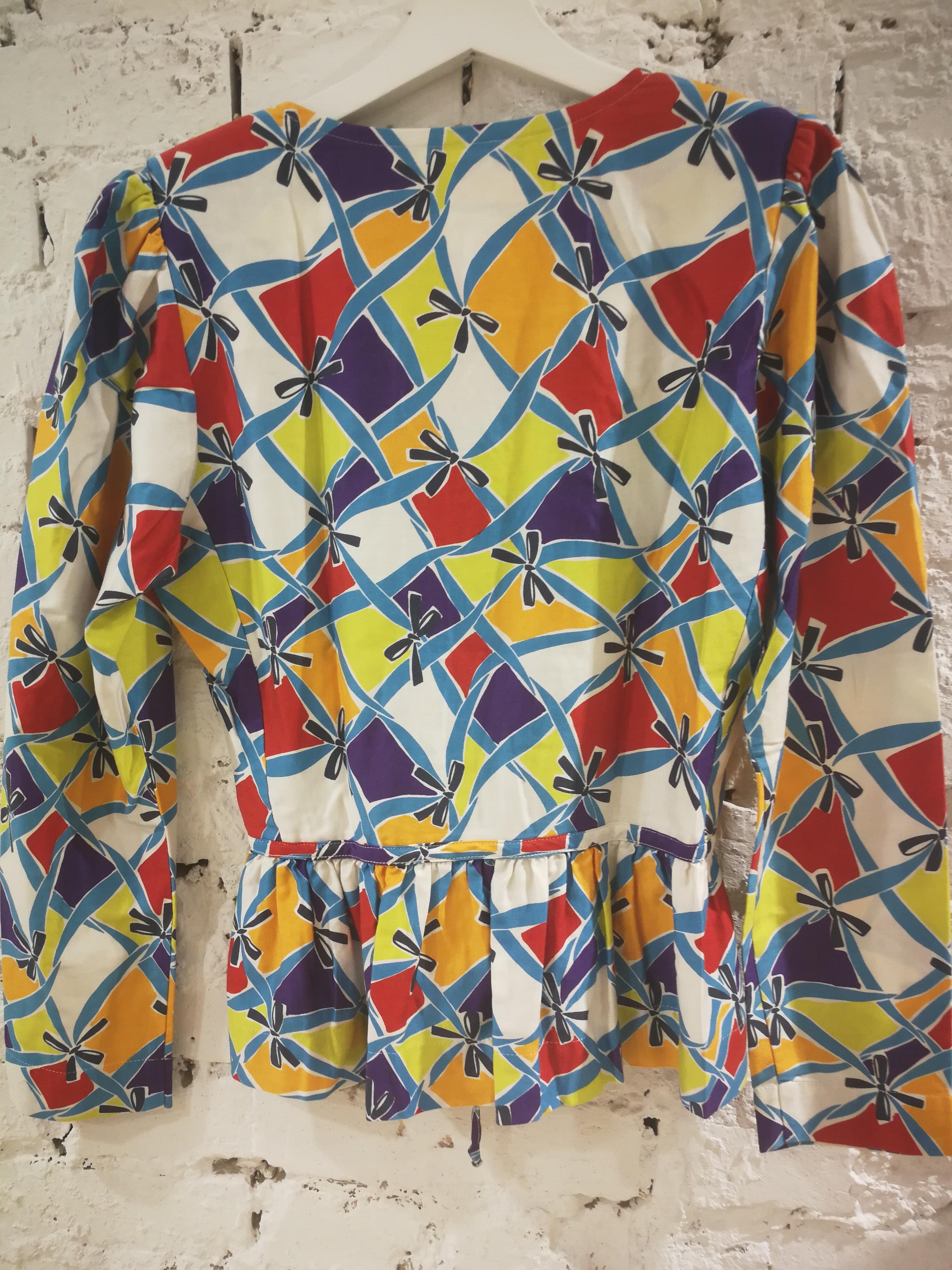 Women's Yves Saint Laurent Variation Cotton Multicoloured Jacket Shirt