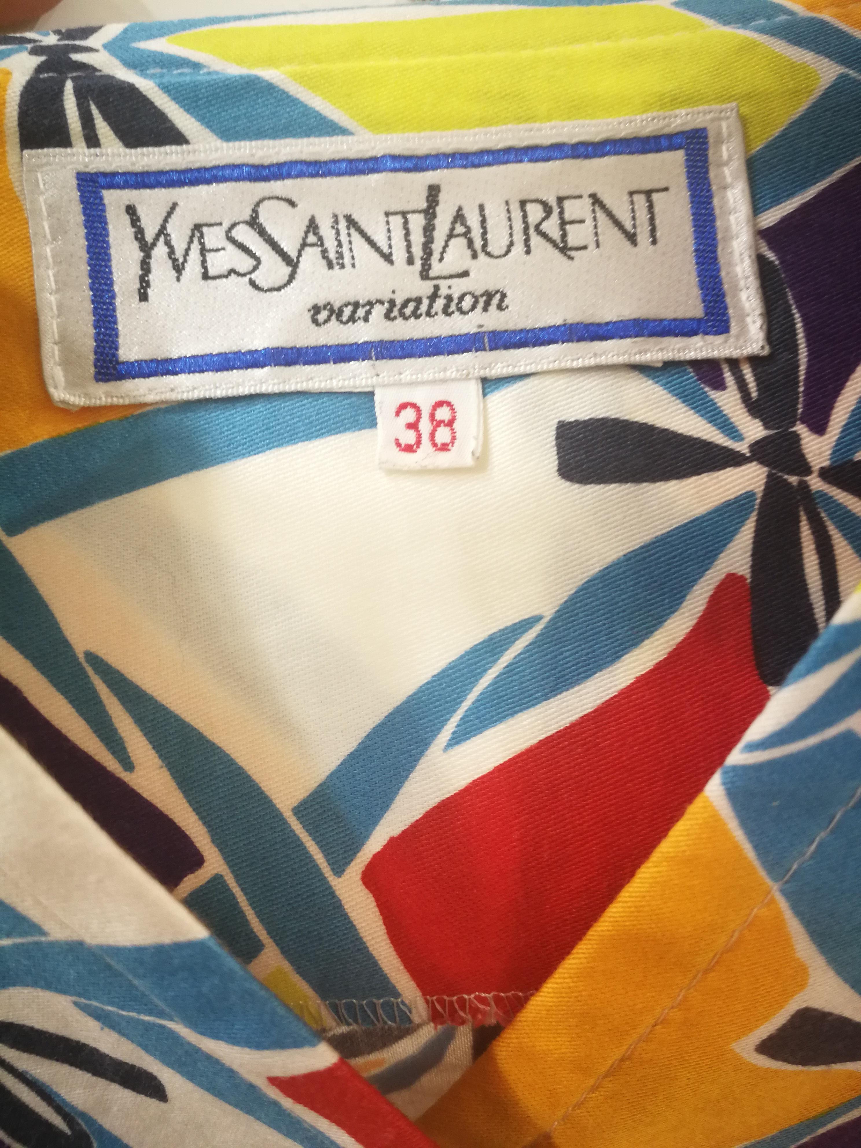 Yves Saint Laurent Variation Cotton Multicoloured Jacket Shirt 4