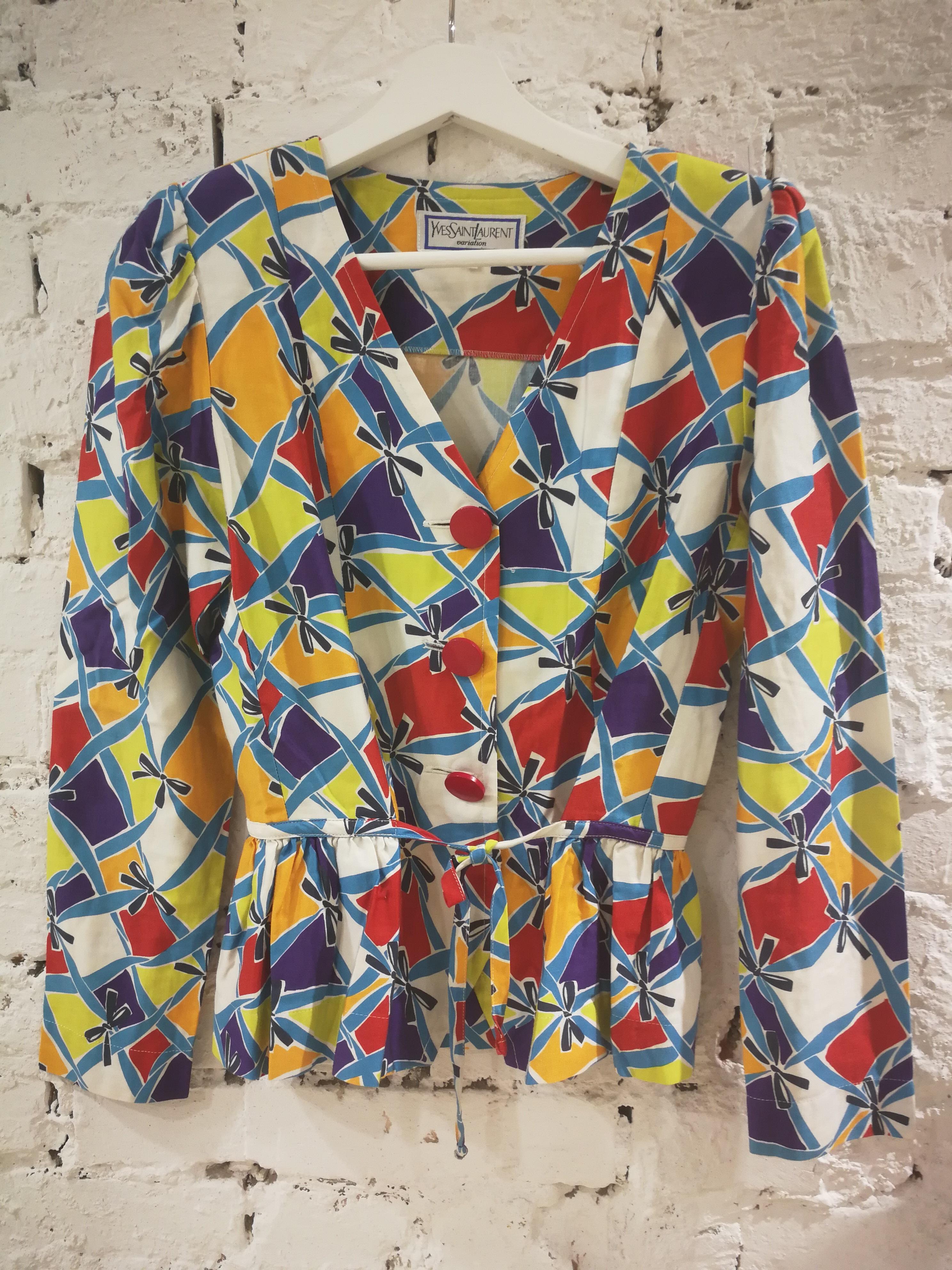 Yves Saint Laurent Variation Cotton Multicoloured Jacket Shirt 5