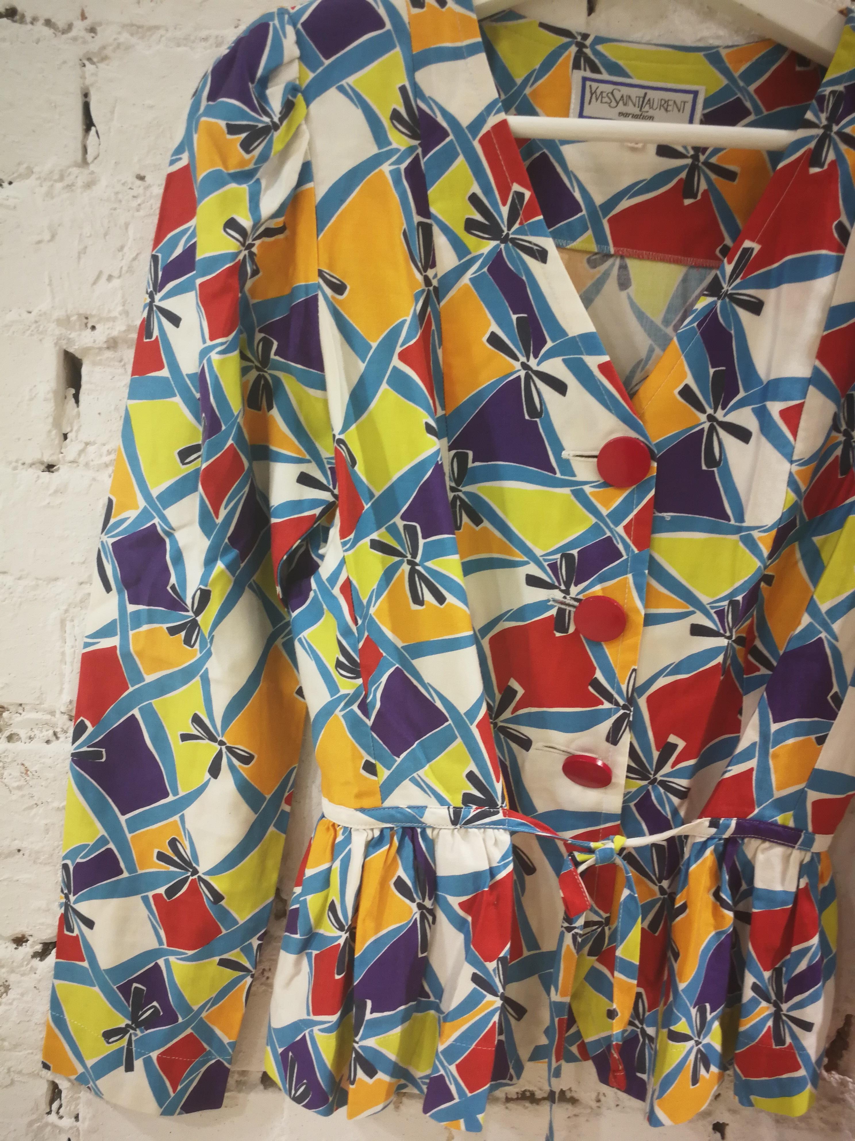 Yves Saint Laurent Variation Cotton Multicoloured Jacket Shirt 6