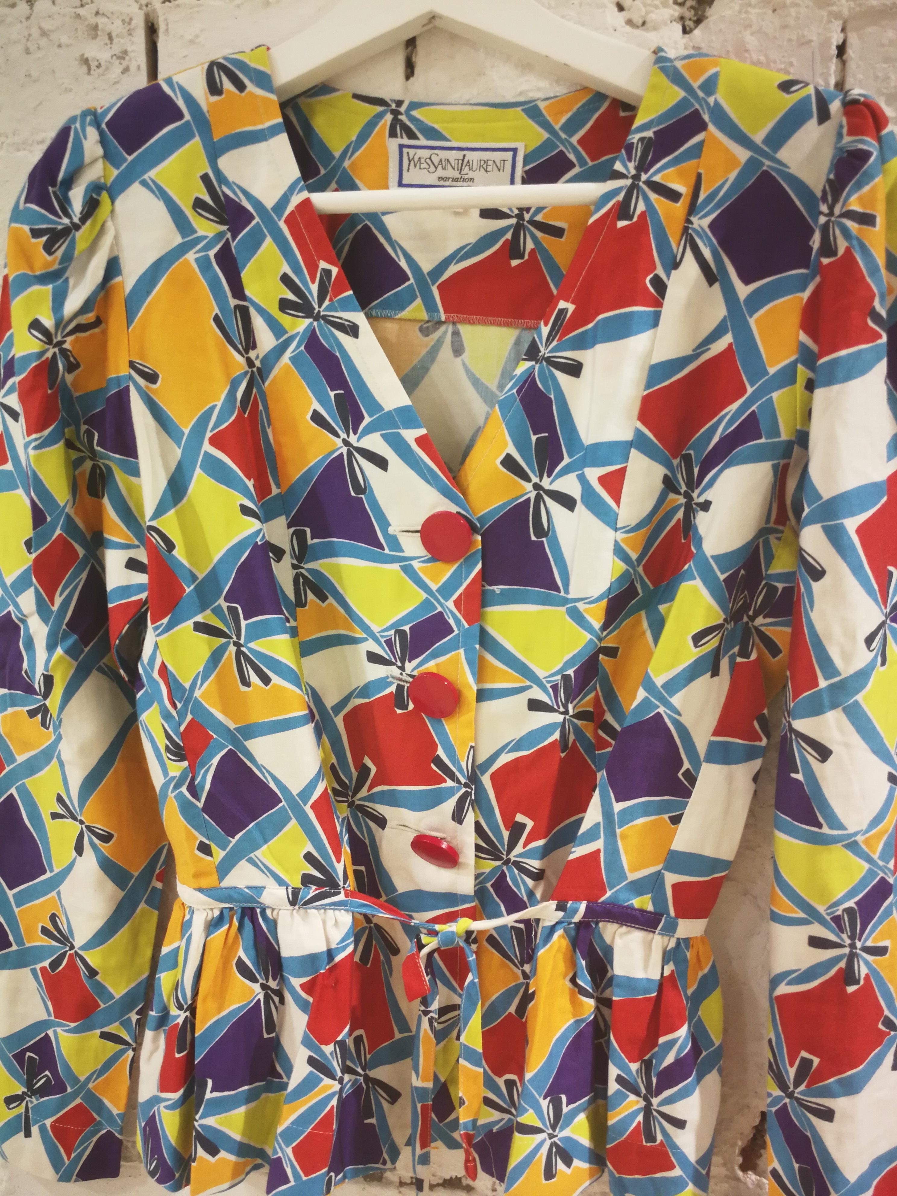Yves Saint Laurent Variation Cotton Multicoloured Jacket Shirt 7