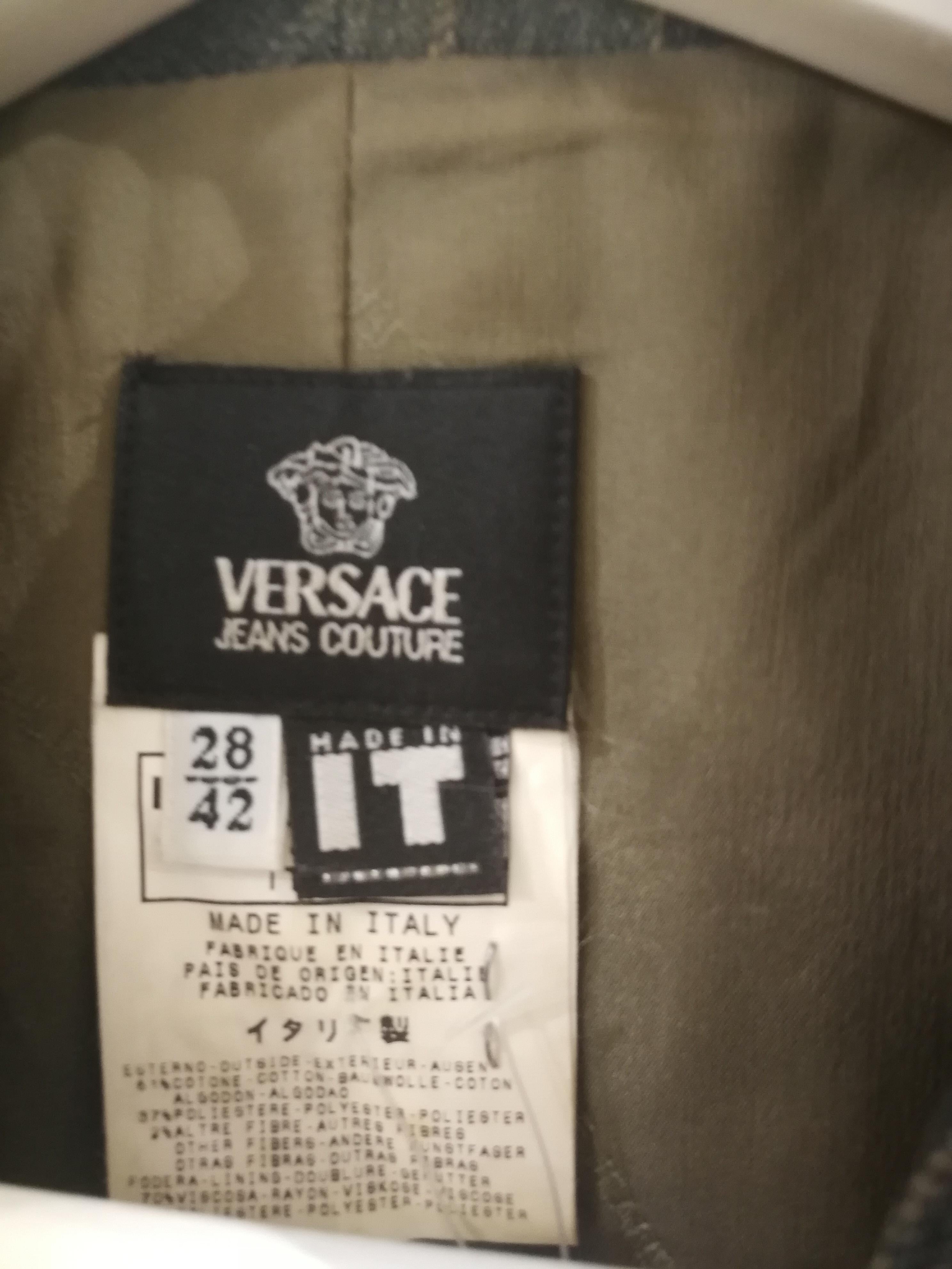 Versace Dark Green Denim Jacket 1