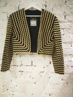Moschino Couture Black Gold Wool Jacket