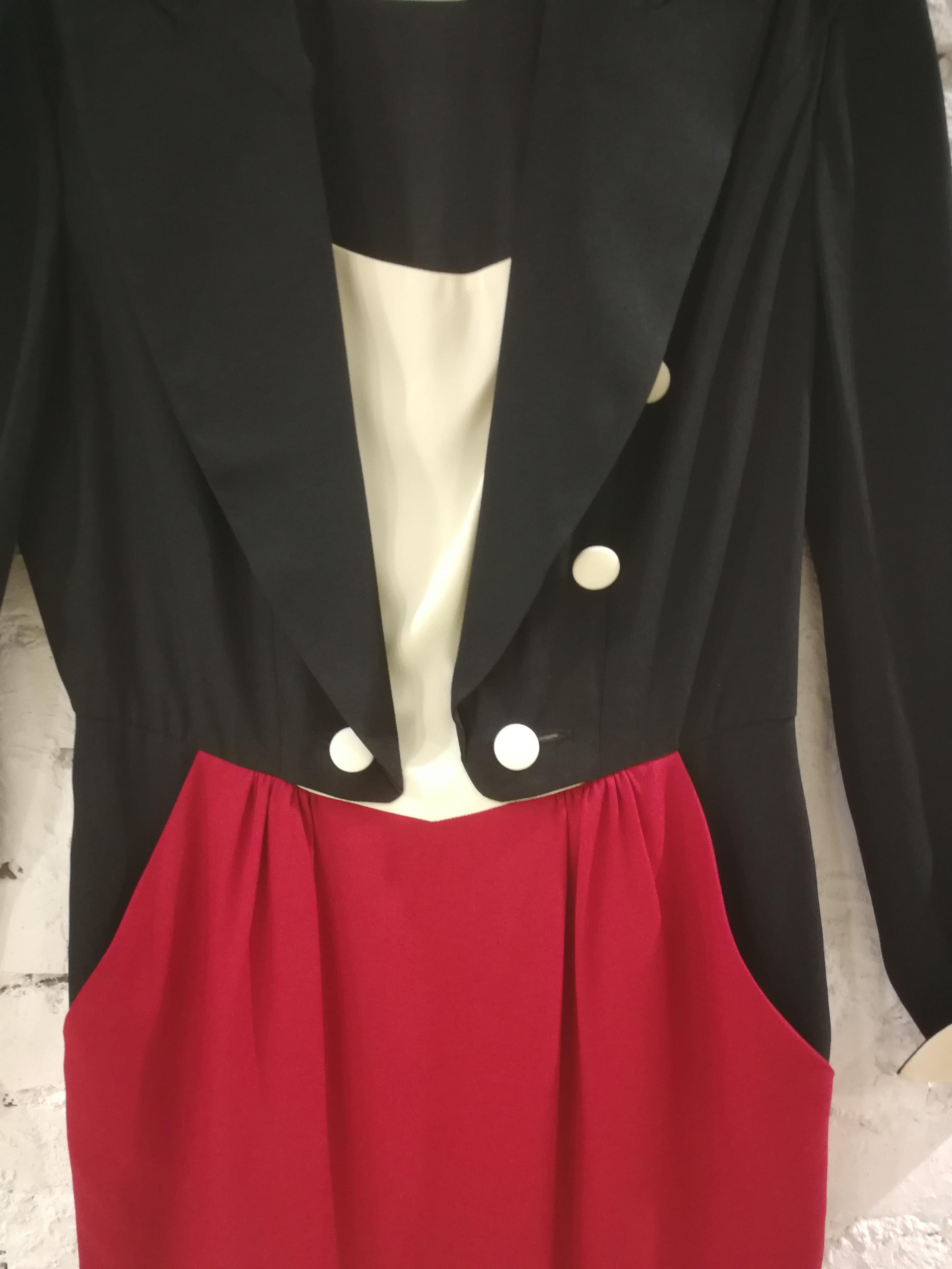 Moschino Cheap & Chic Black White Red Dress For Sale 10