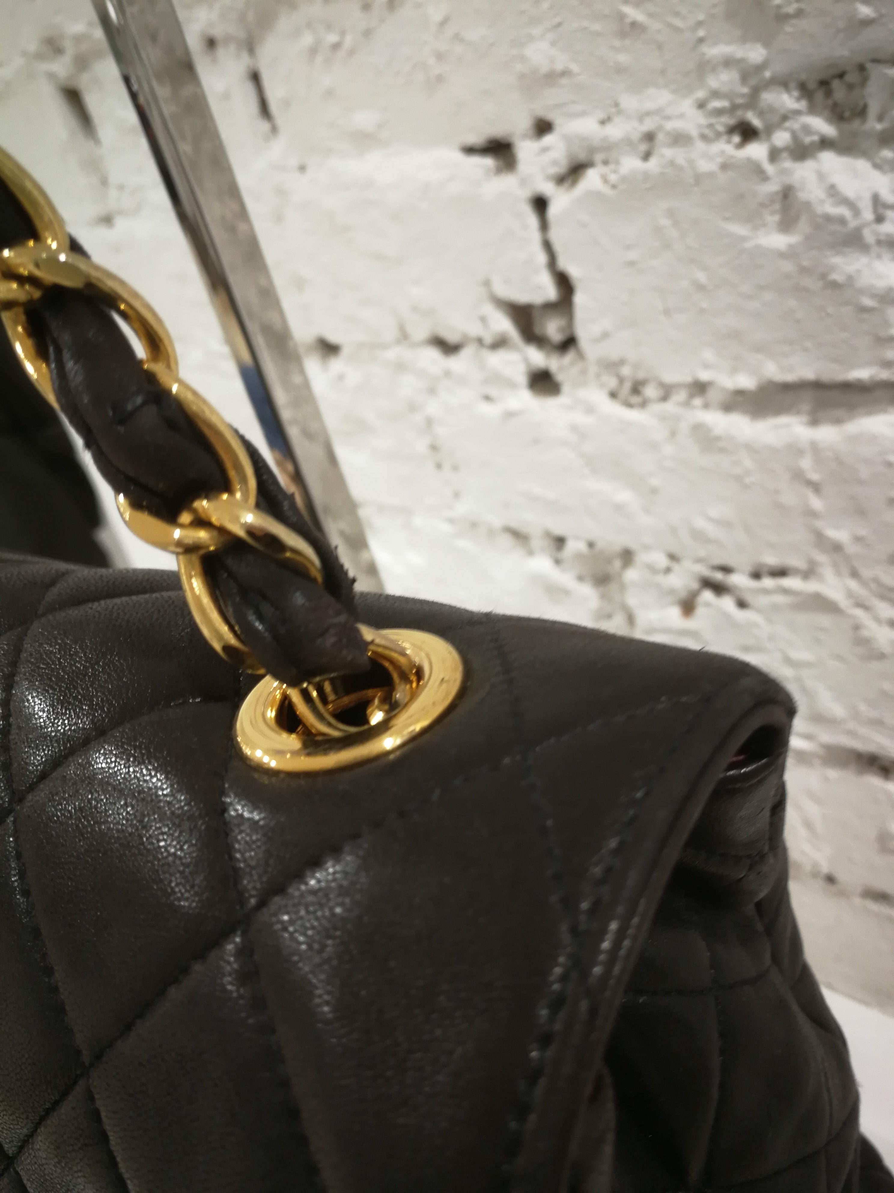1990s Chanel Black Leather Jumbo Shoulder Bag In Good Condition In Capri, IT