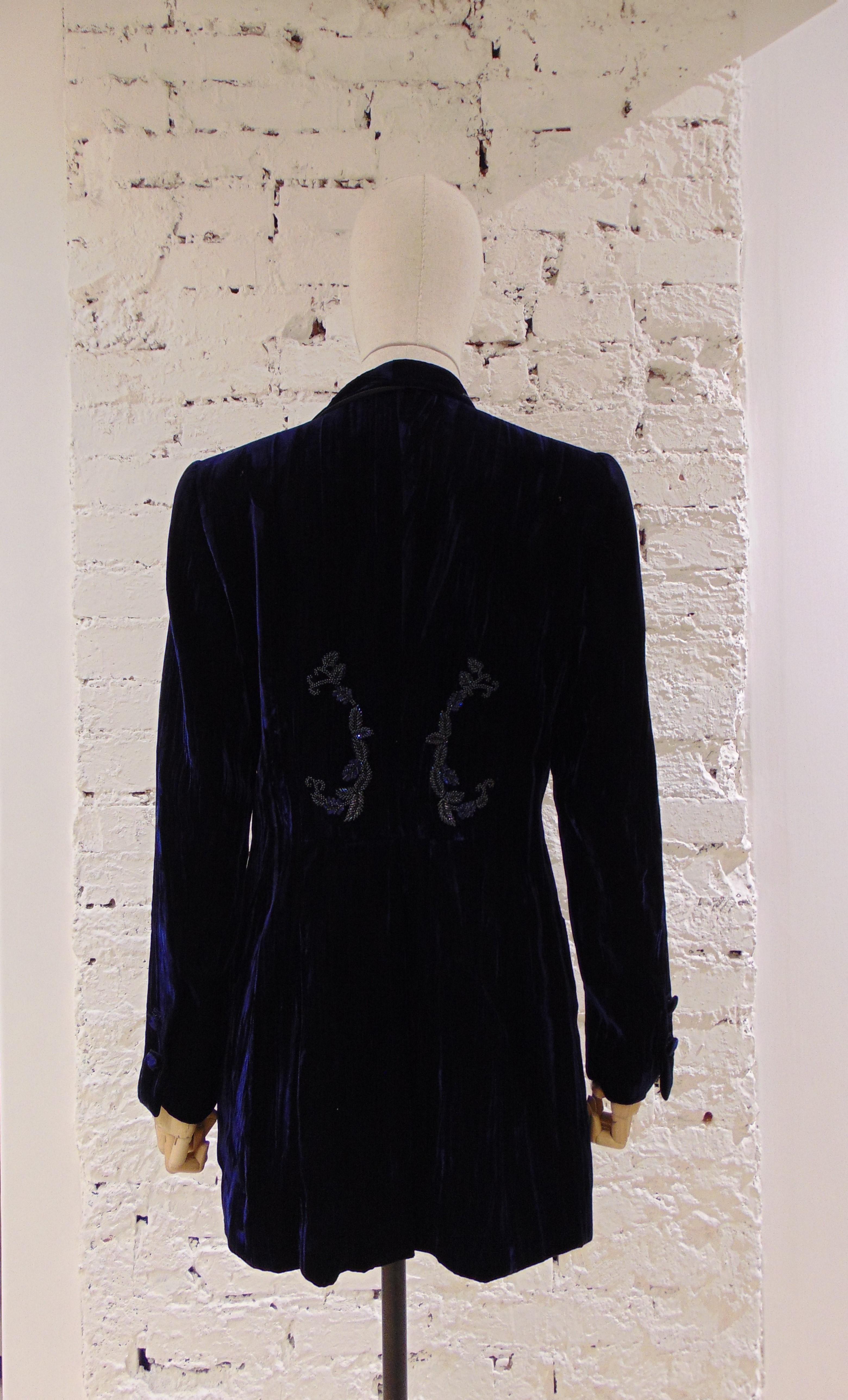 Rena Lange Blue Wool Velvet Jacket Blazer NWOT 1