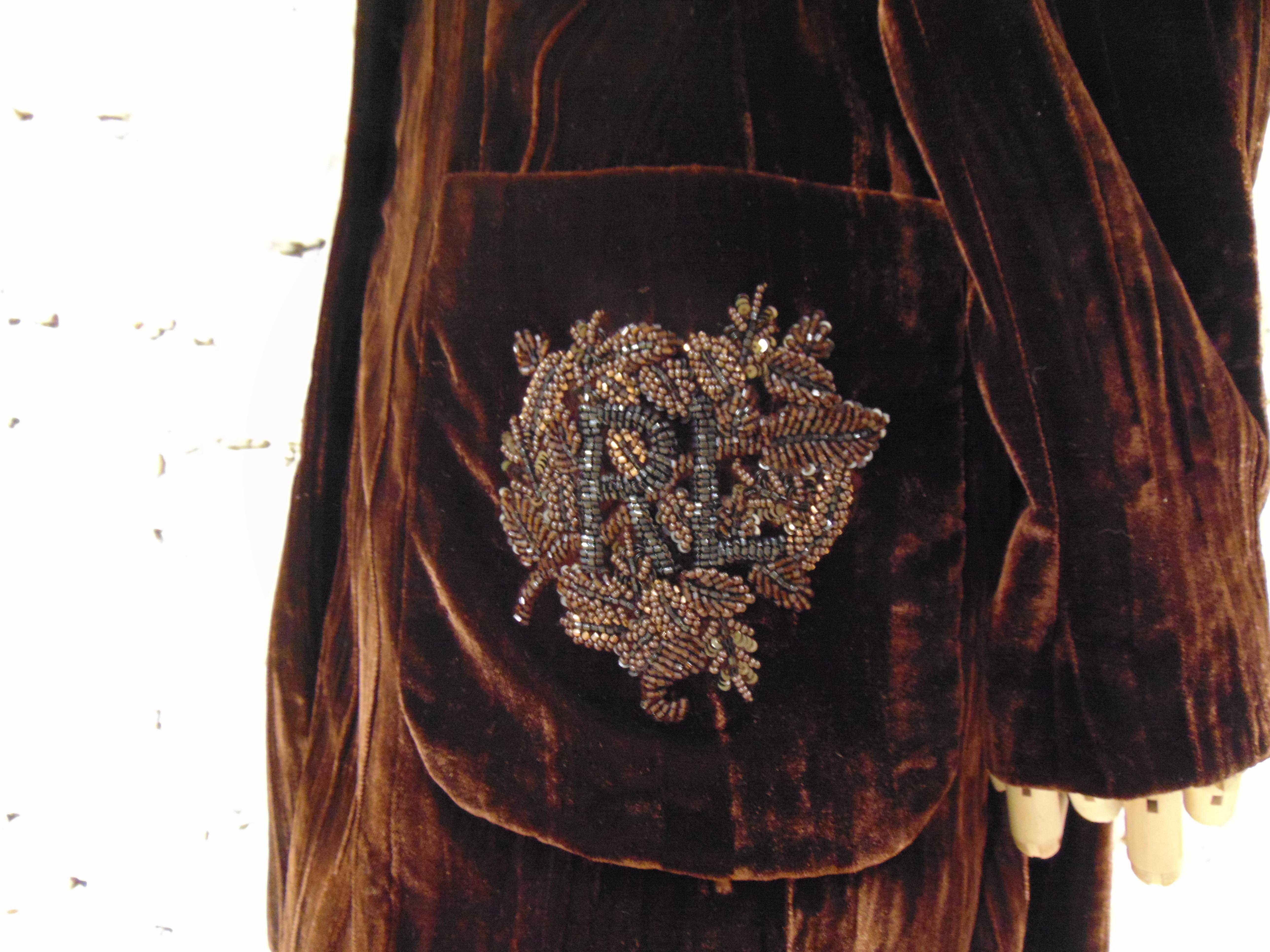 Rena Lange Brown Velvet Wool Jacket Blazer NWOT 12