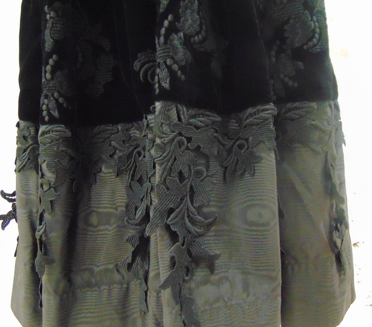 Claude Montana Black Silk Velvet Lace Skirt Suit For Sale at 1stDibs