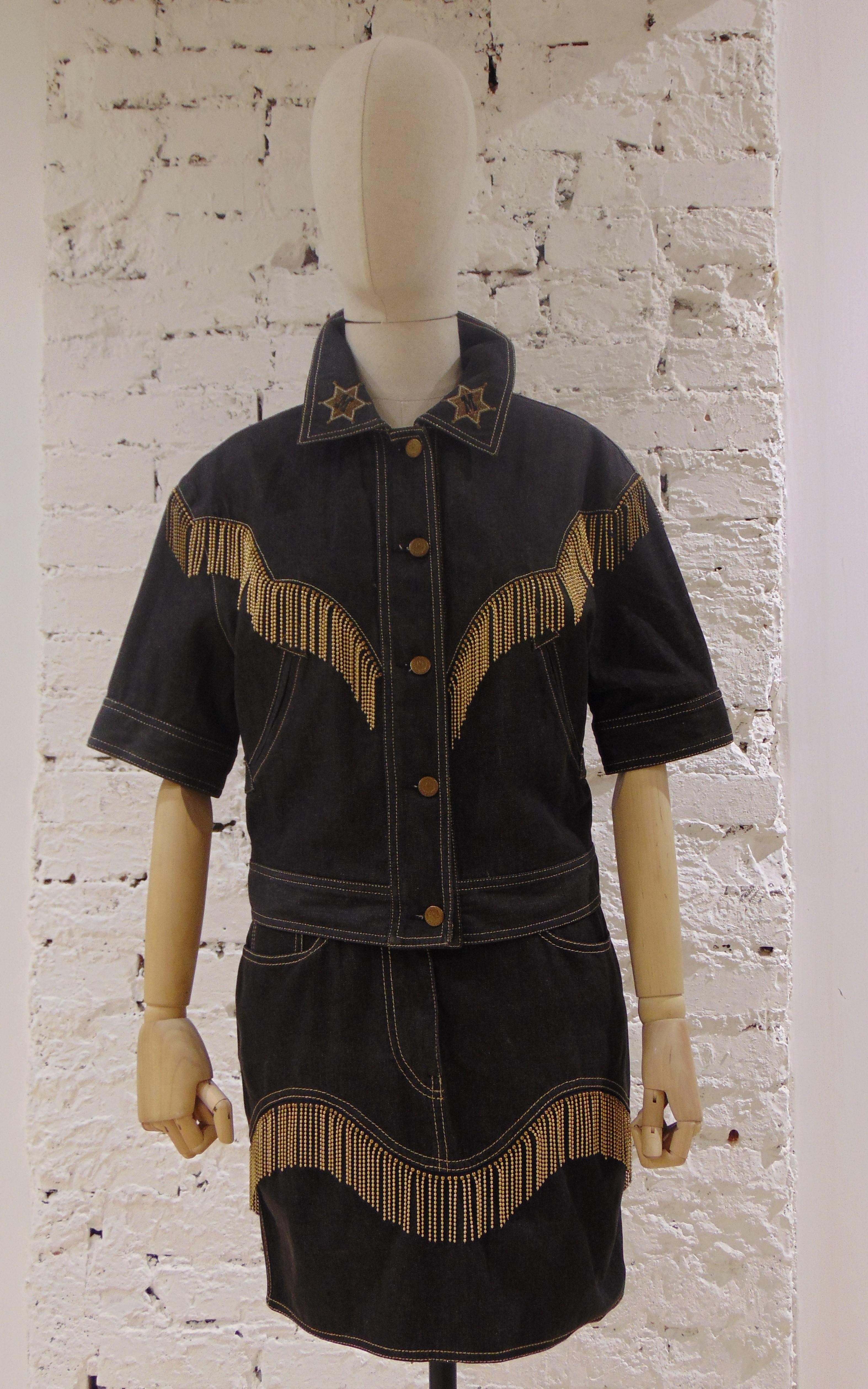 Moschino Jeans Denim Skirt Suit 3