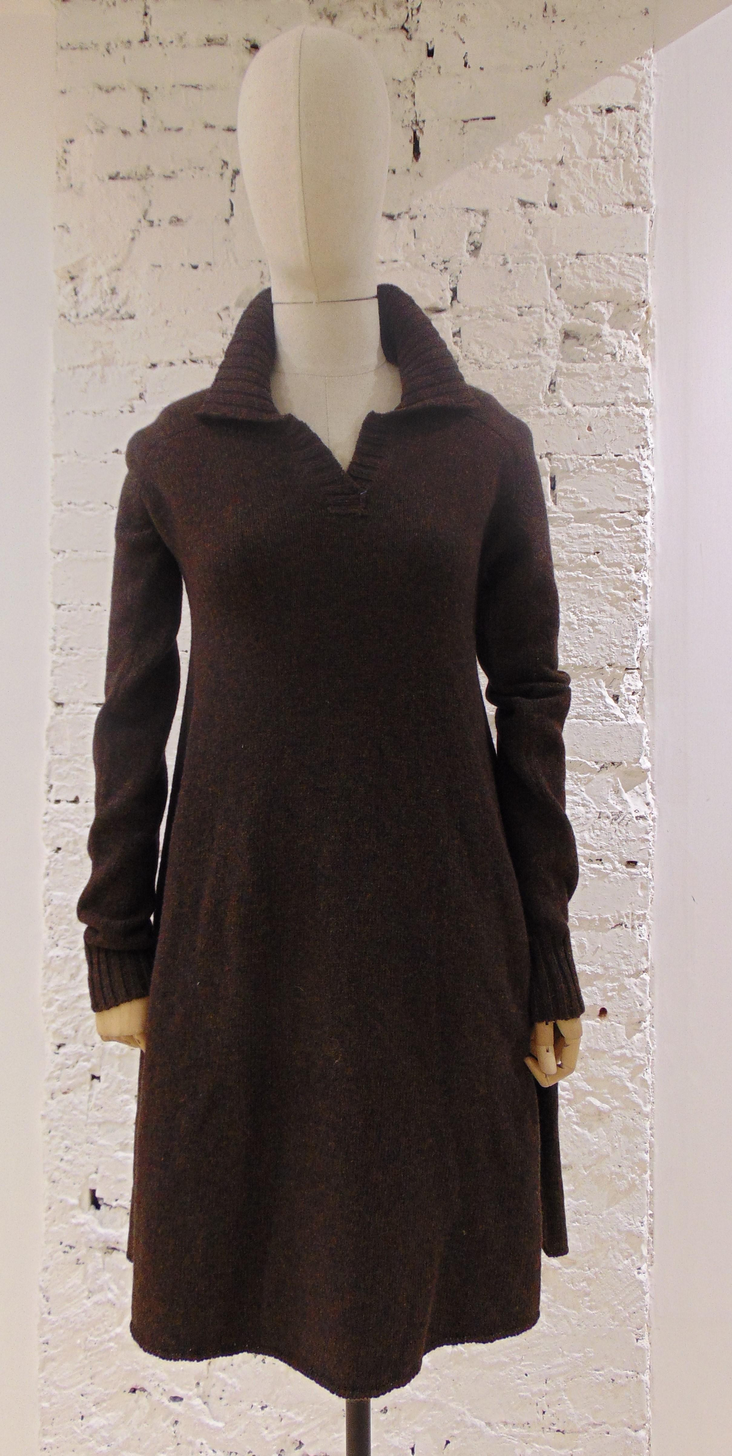 Women's Balenciaga Brown Wool Dress NWOT For Sale