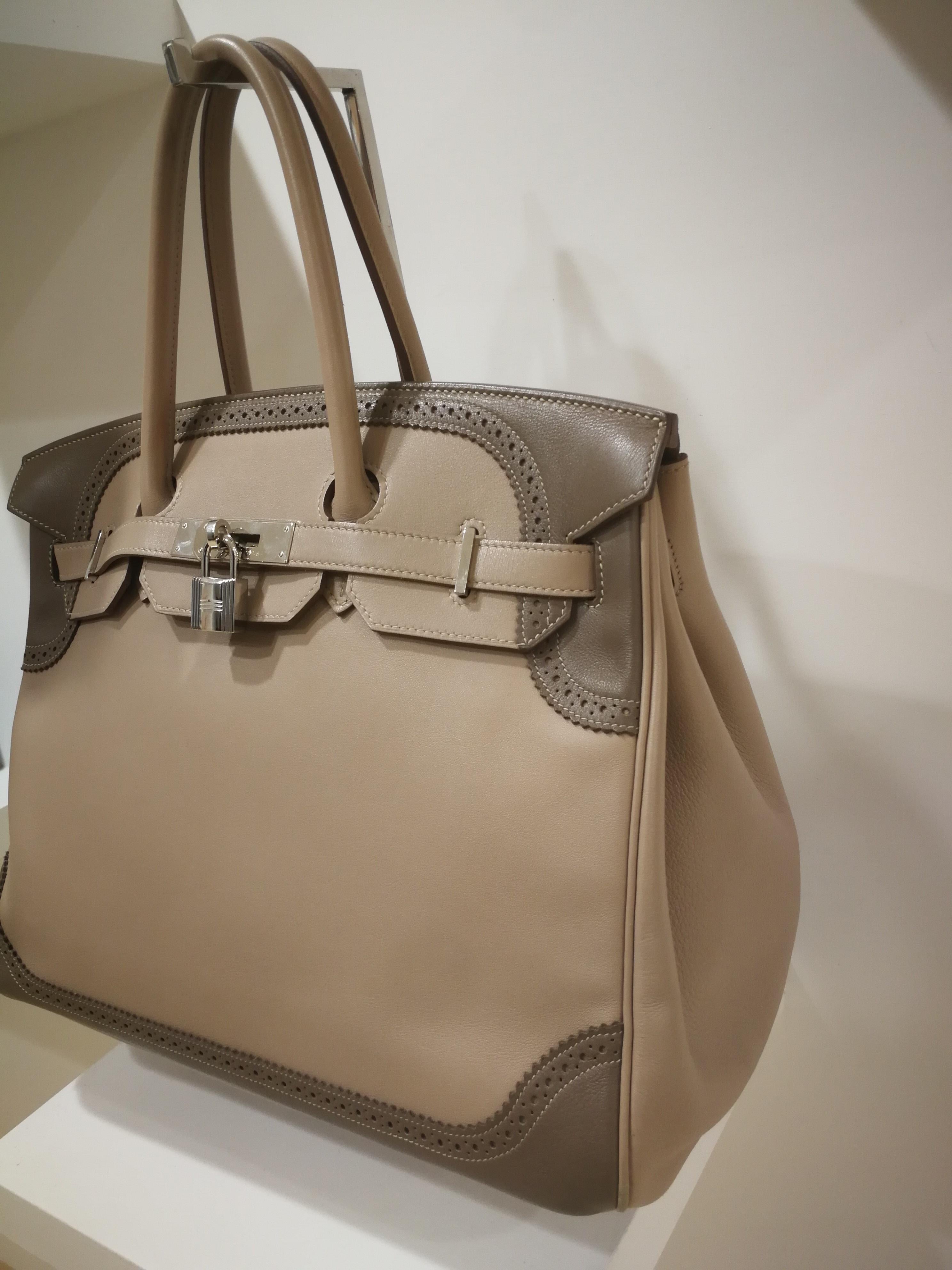 Hermès Argile Etoupe Birkin Ghillies Bag In Good Condition In Capri, IT