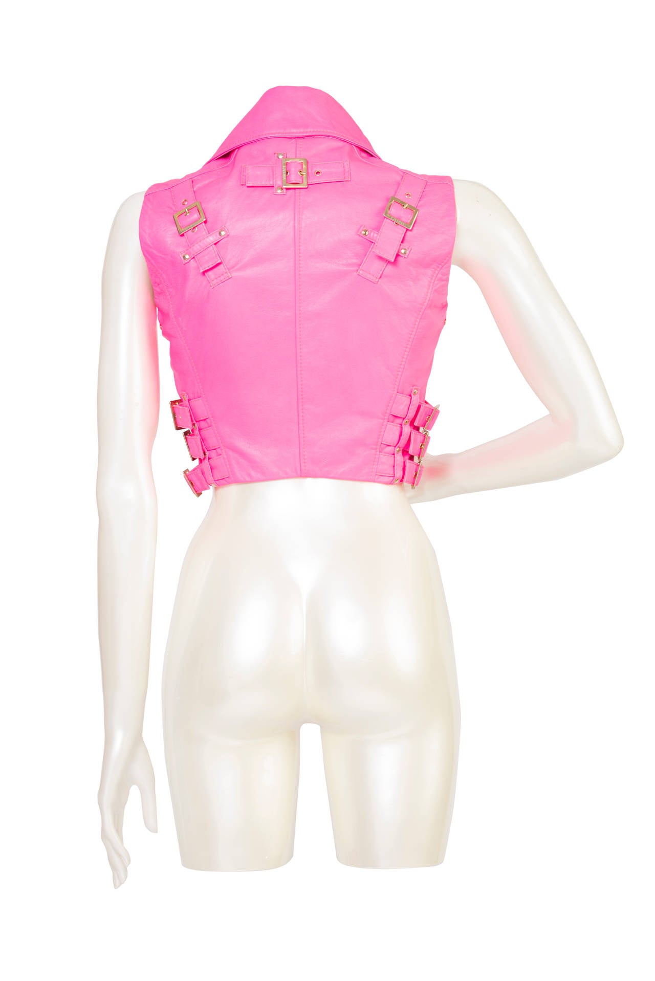 1980's Gianni Versace Vintage pink fluo sleeveless gilet
