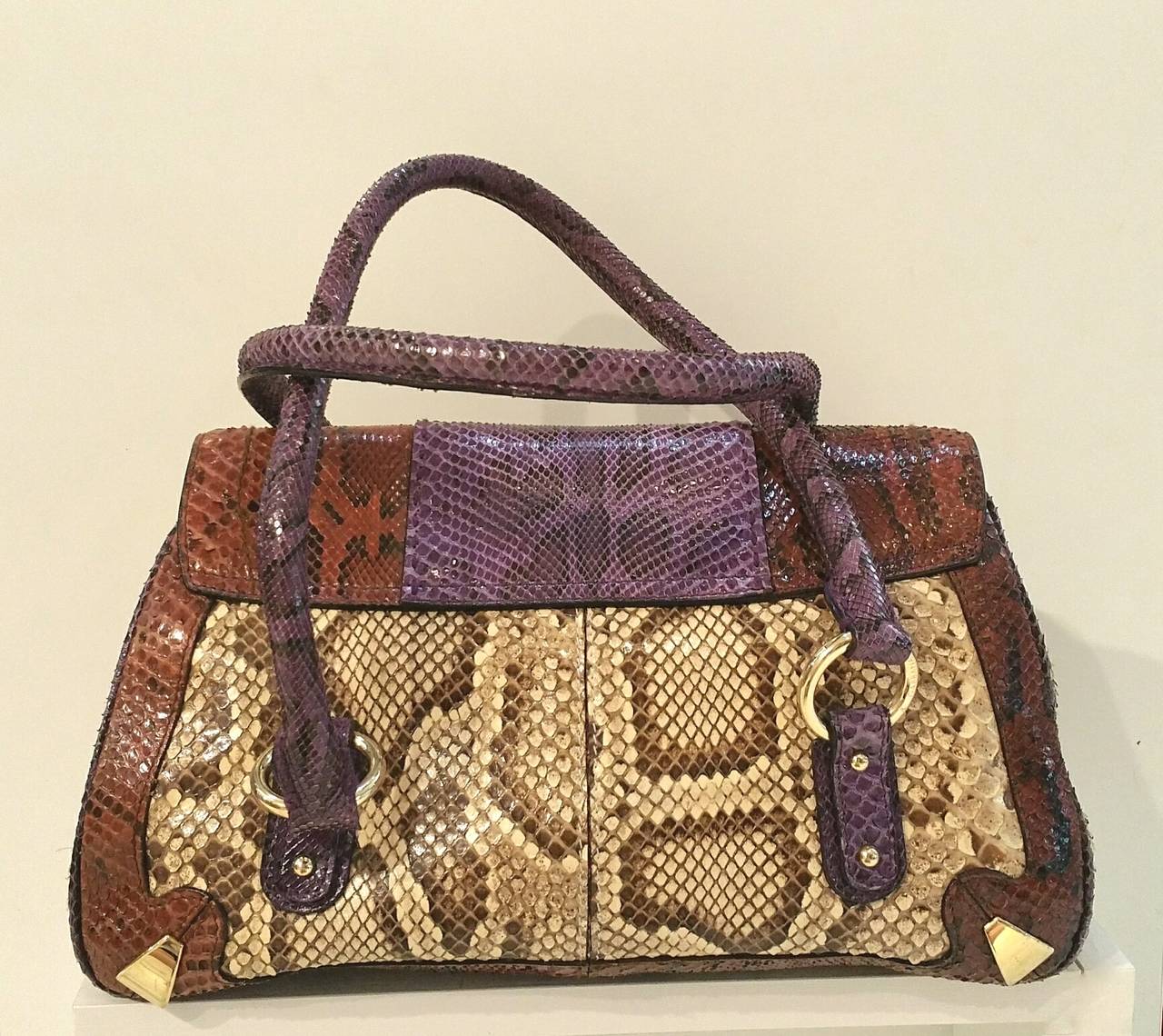 2000 Dolce & Gabbana multicolour Python skin bag never used