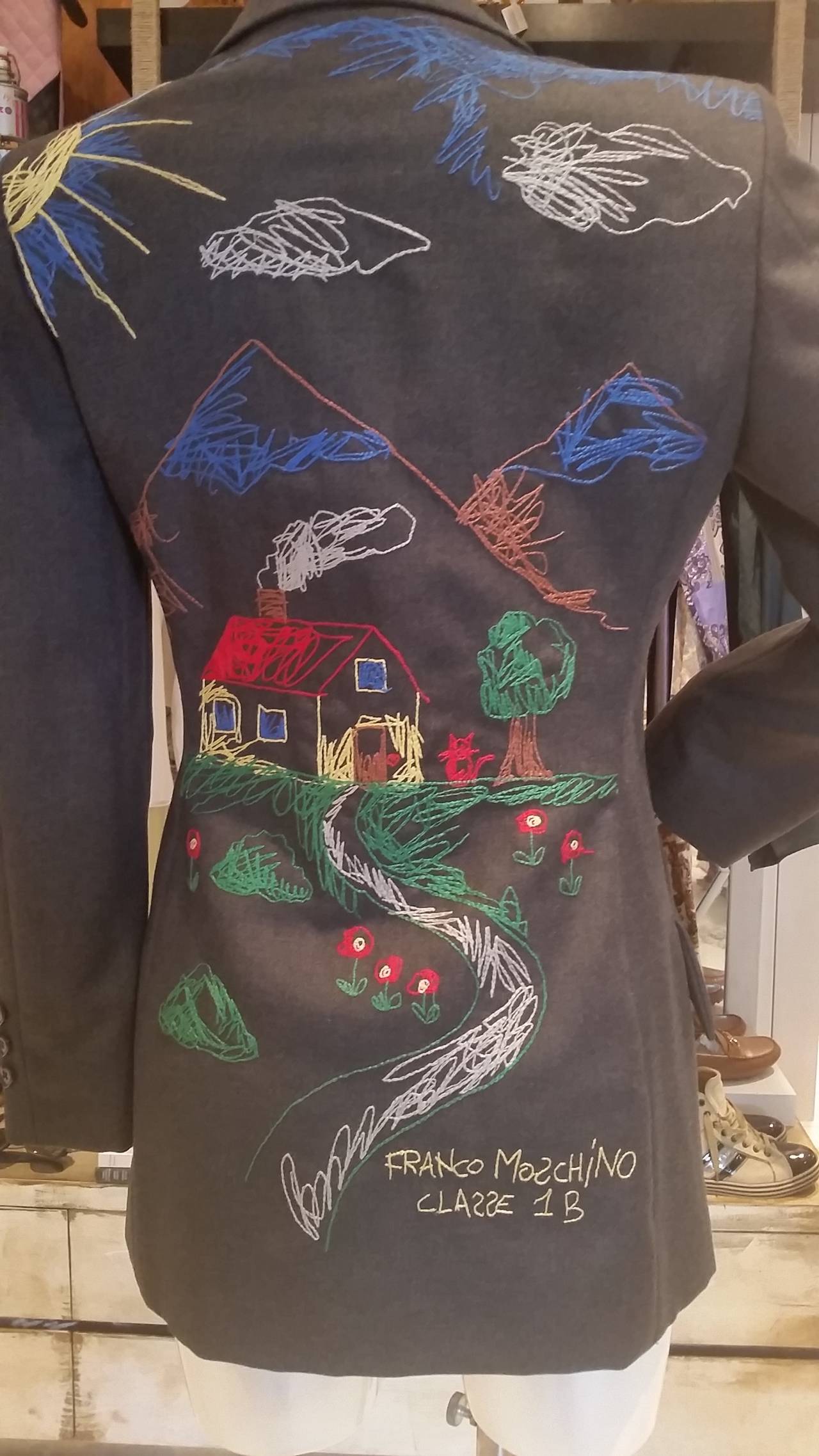 1980s Moschino Grey Vintage Jacket Design 1b