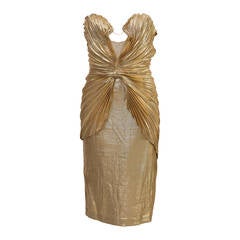 Thierry Mugler Vintage Haute Couture Gold Seashell Dress