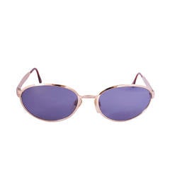 1990s Chanel Gold and Blu Eyewear _ Sunglasses