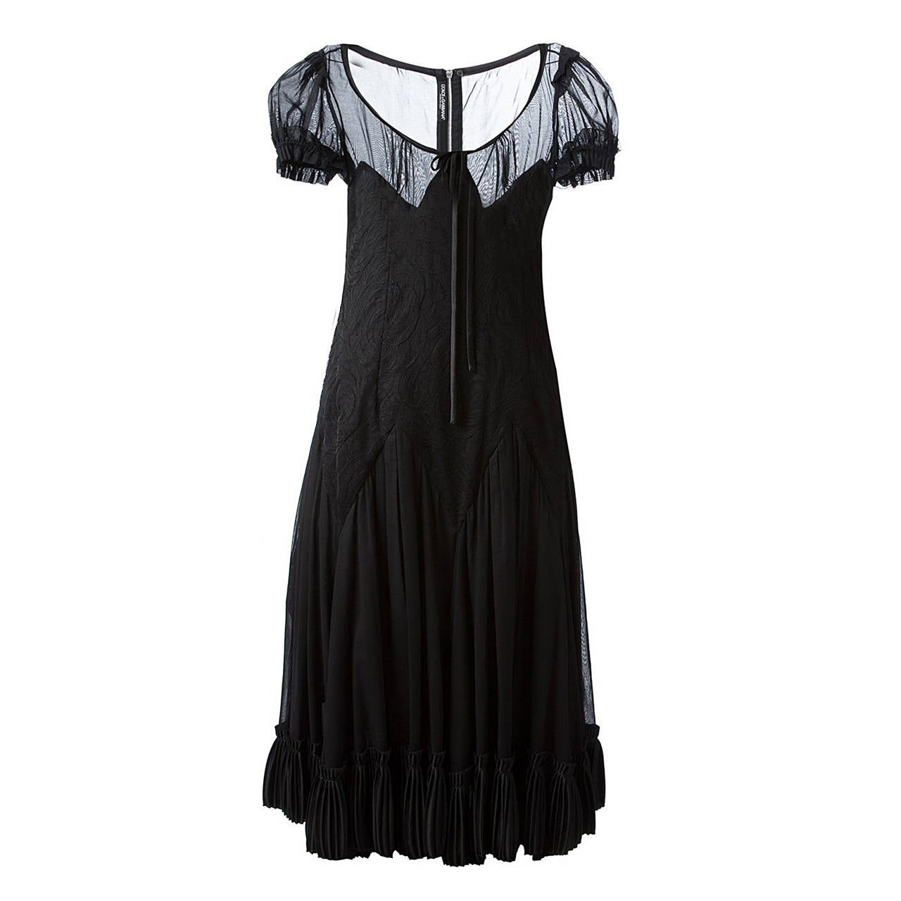 1990s Dolce and Gabbana Semi sheer Kaftan Black Dress