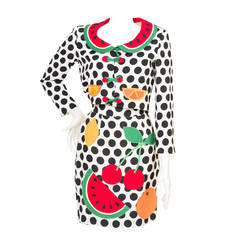 Costume à pois Moschino Cheap & Chis collection melon d'eau des années 1980