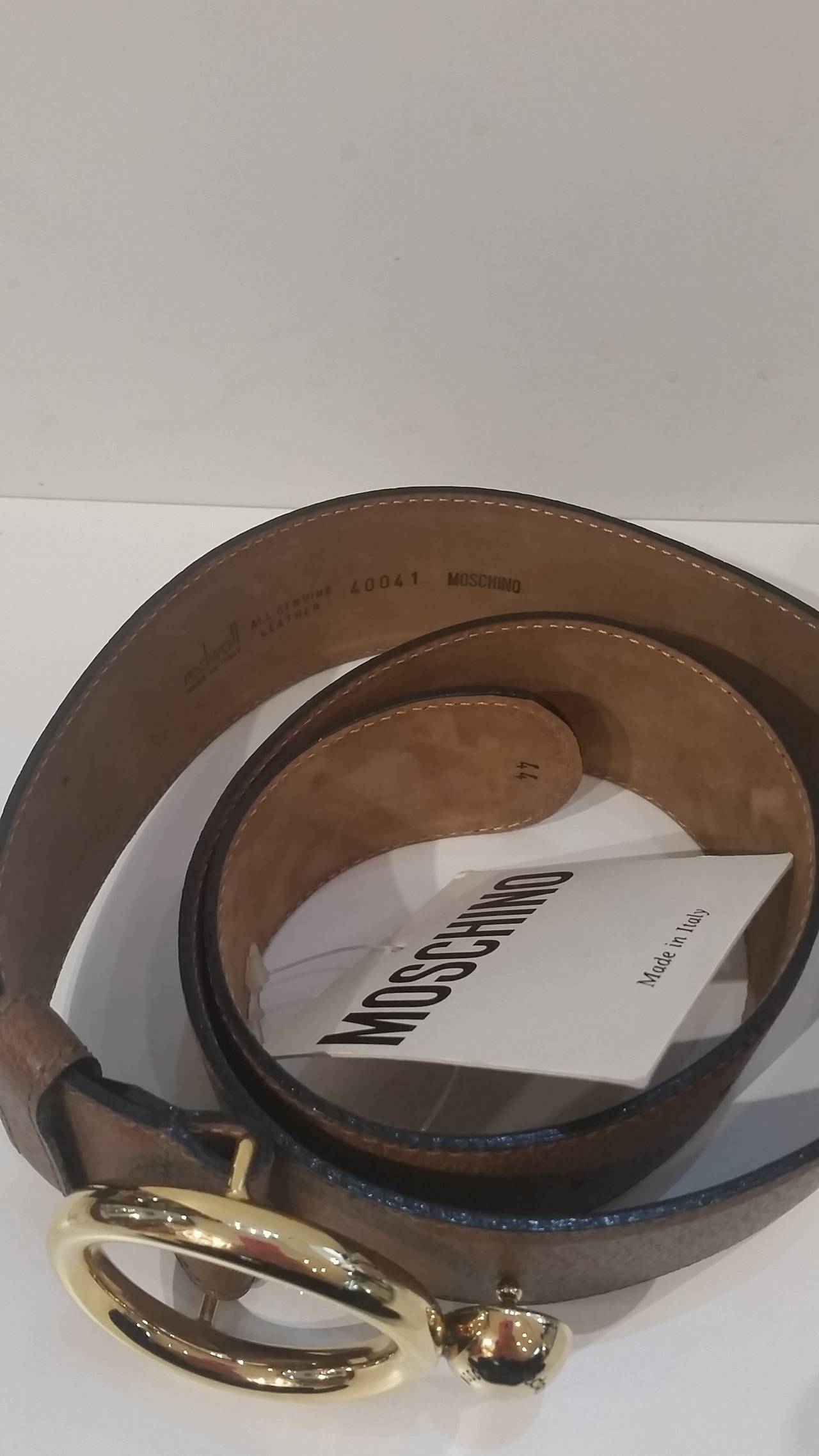 1970s Moschino Brown leather belt In New Condition In Capri, IT