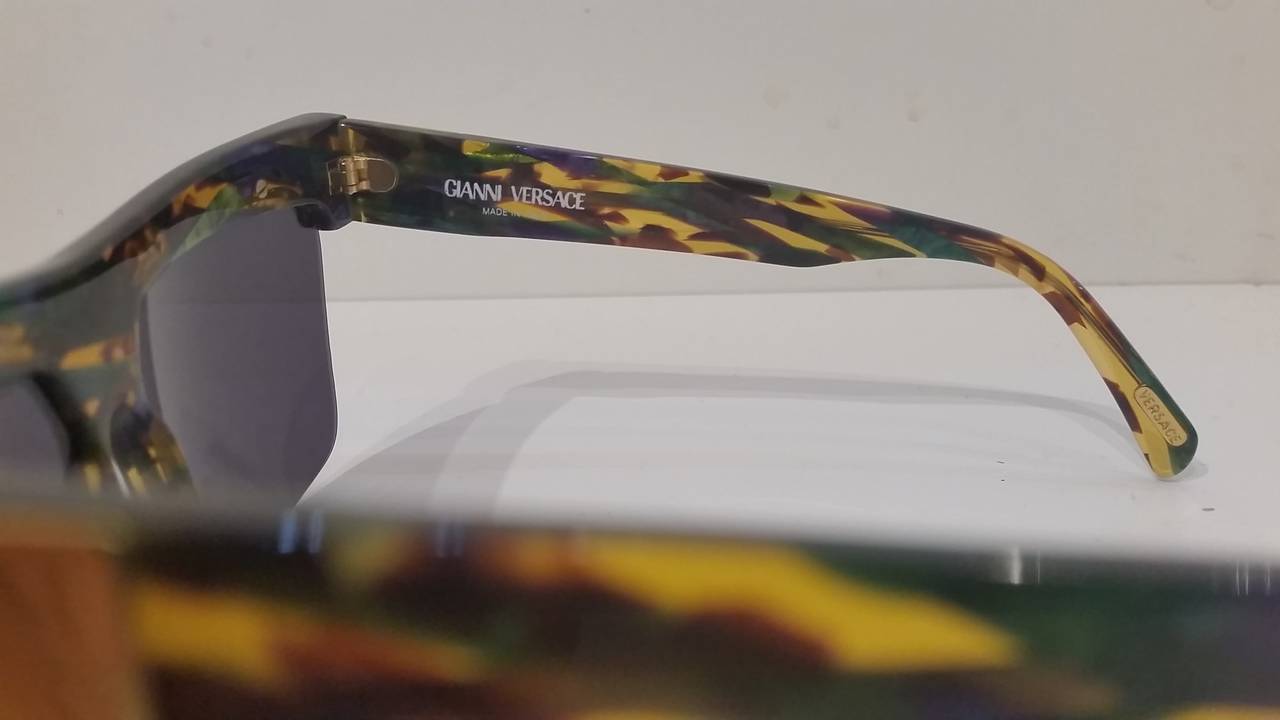 Black 1970s Gianni Versace multicolour sunglasses