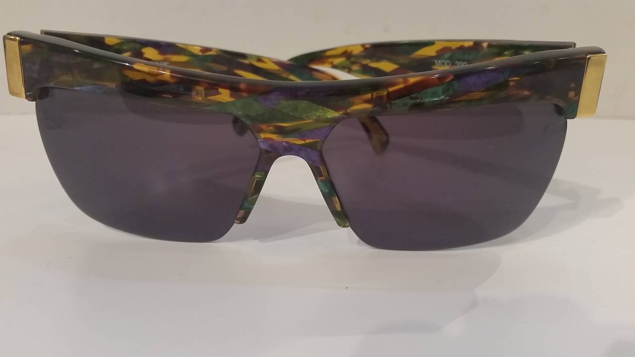 1970s Gianni Versace multicoloured sunglasses never used.
