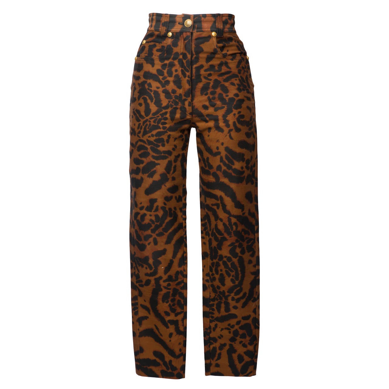 1990s Gianni Versace Leopard Jeans