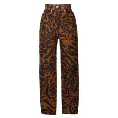 Vintage 1990s Gianni Versace Leopard Jeans