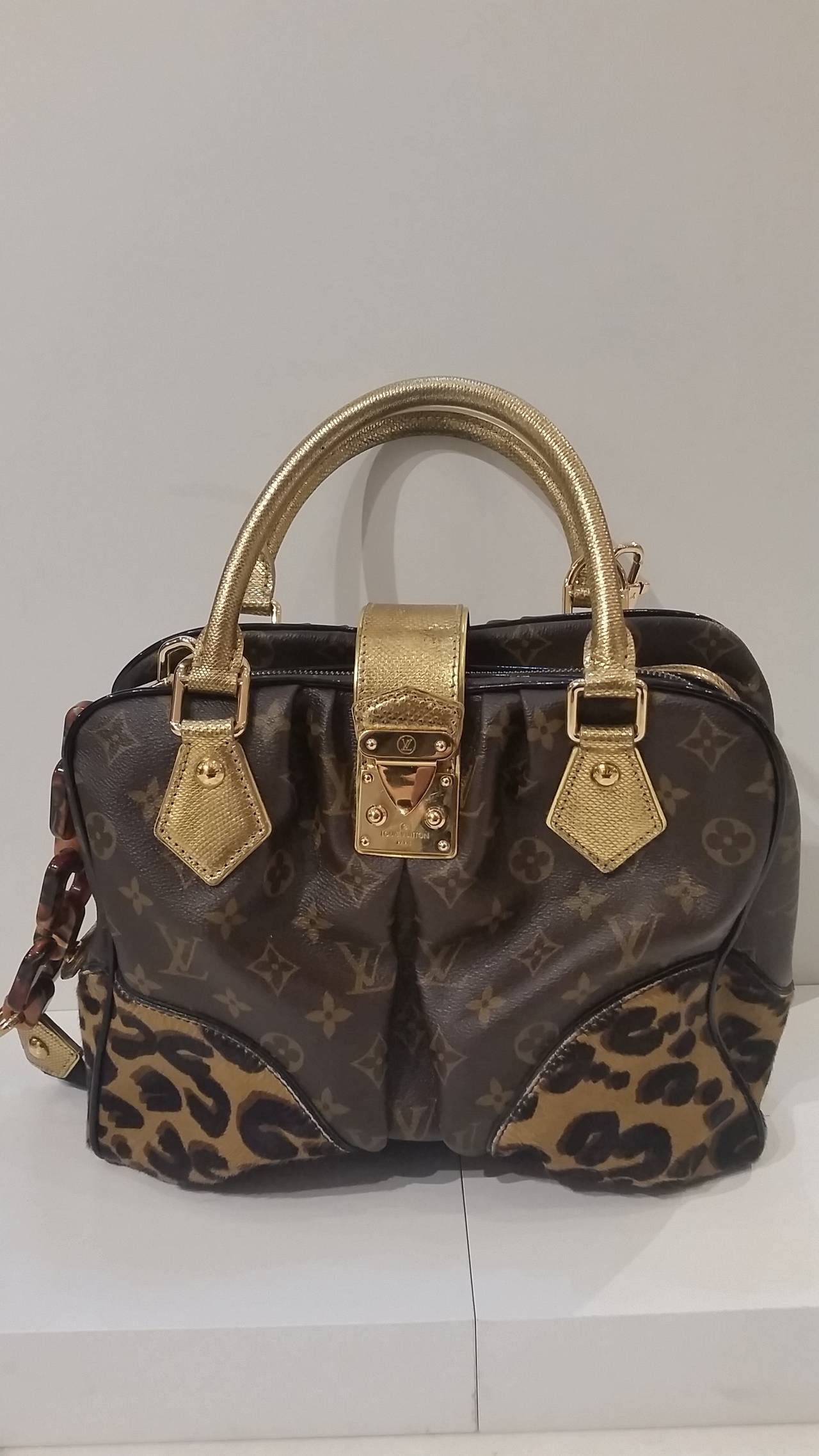 2006s Louis Vuitton Adele Leopard Stephen Handbag. 
Only 100 of these bags were ever made, and were only released to VIP customers who were a long time on the waiting list for the precious few that were released. 

It is made of traditional