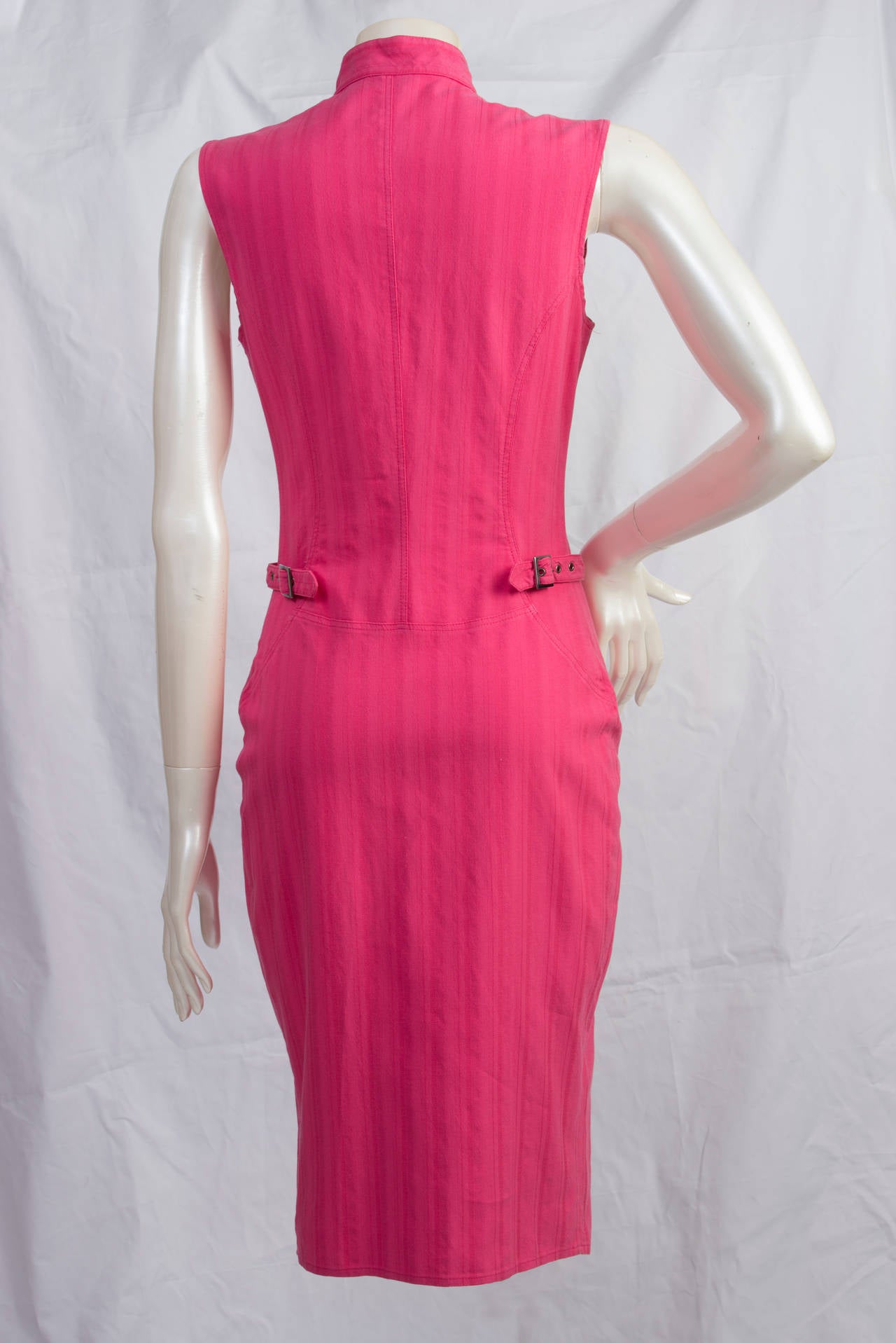 1990s Versace Jeans Couture Fucsia dress in a 40 italian size range