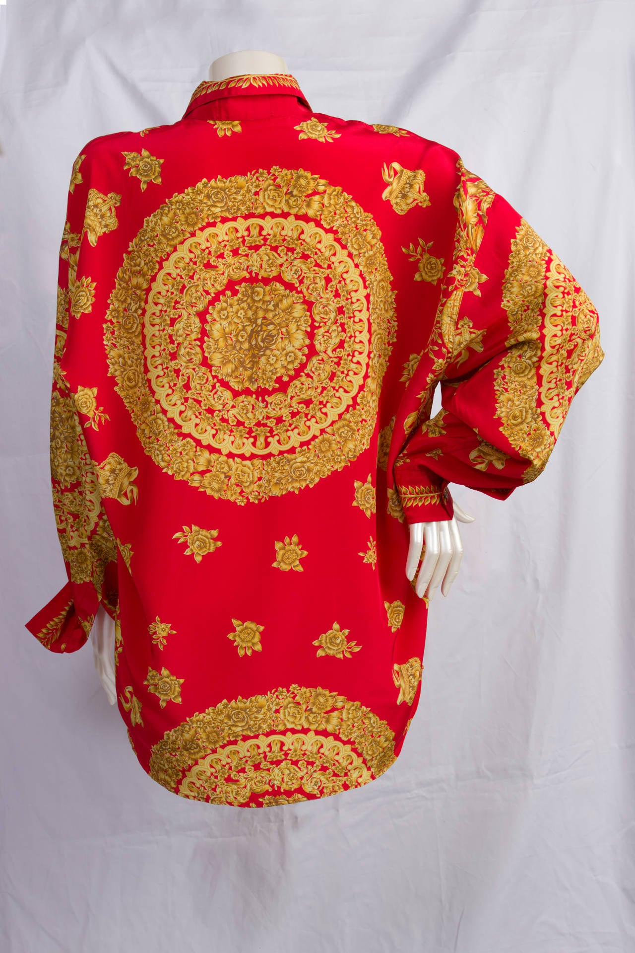 1990s Gianni Versace Iconic Red and gold shirt.