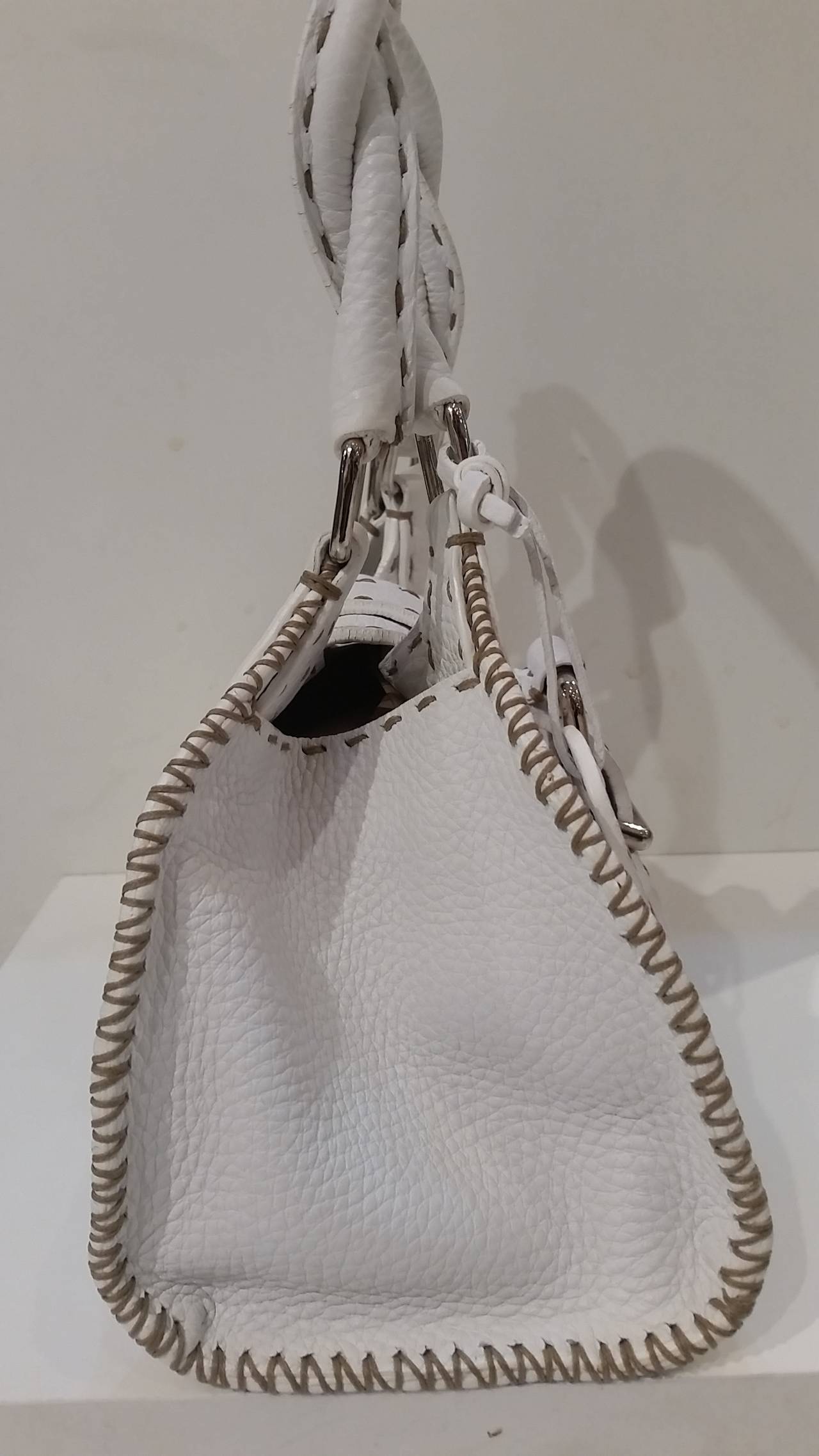 2000s Fendi Selleria Limited edition white bag Sterling In New Condition In Capri, IT
