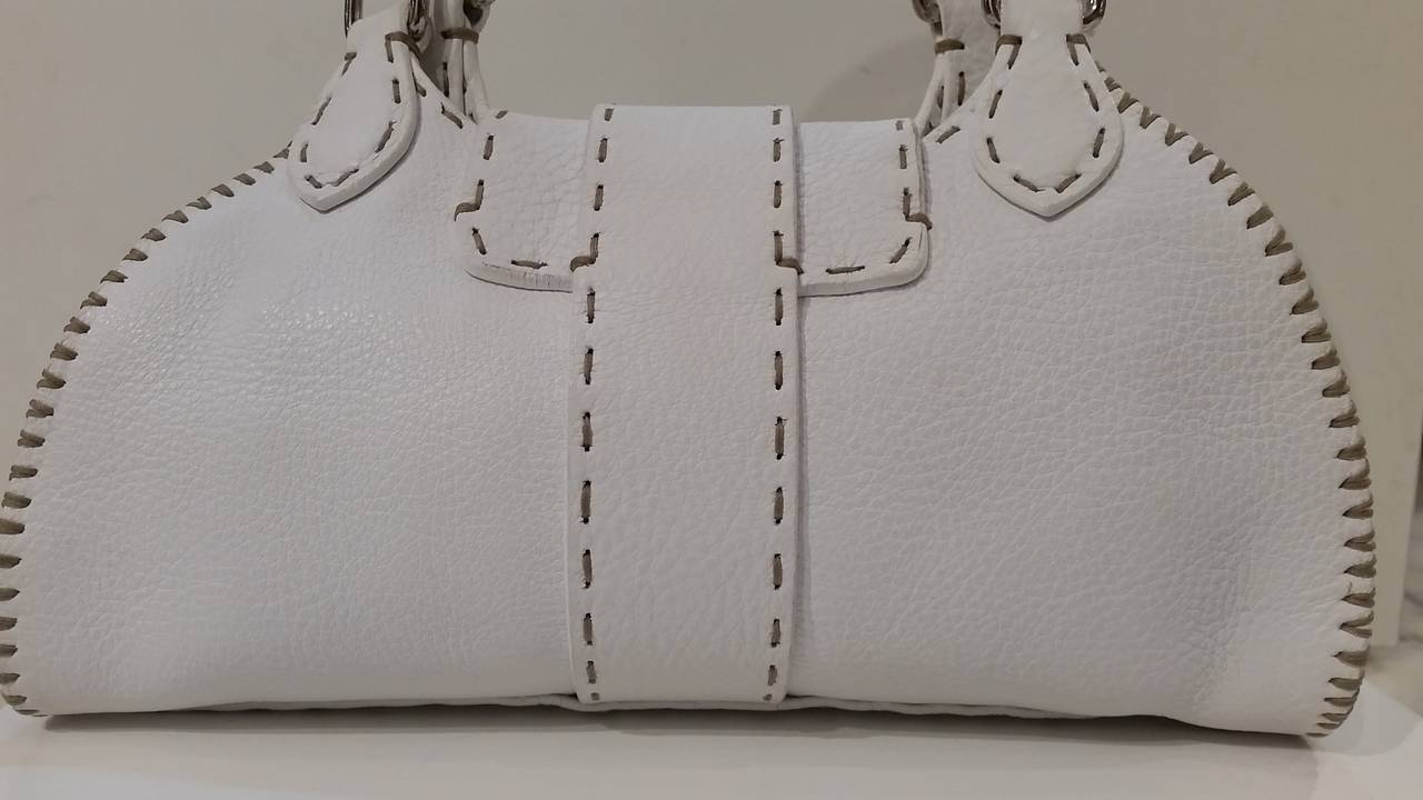 2000s Fendi Selleria Limited edition white bag Sterling 1
