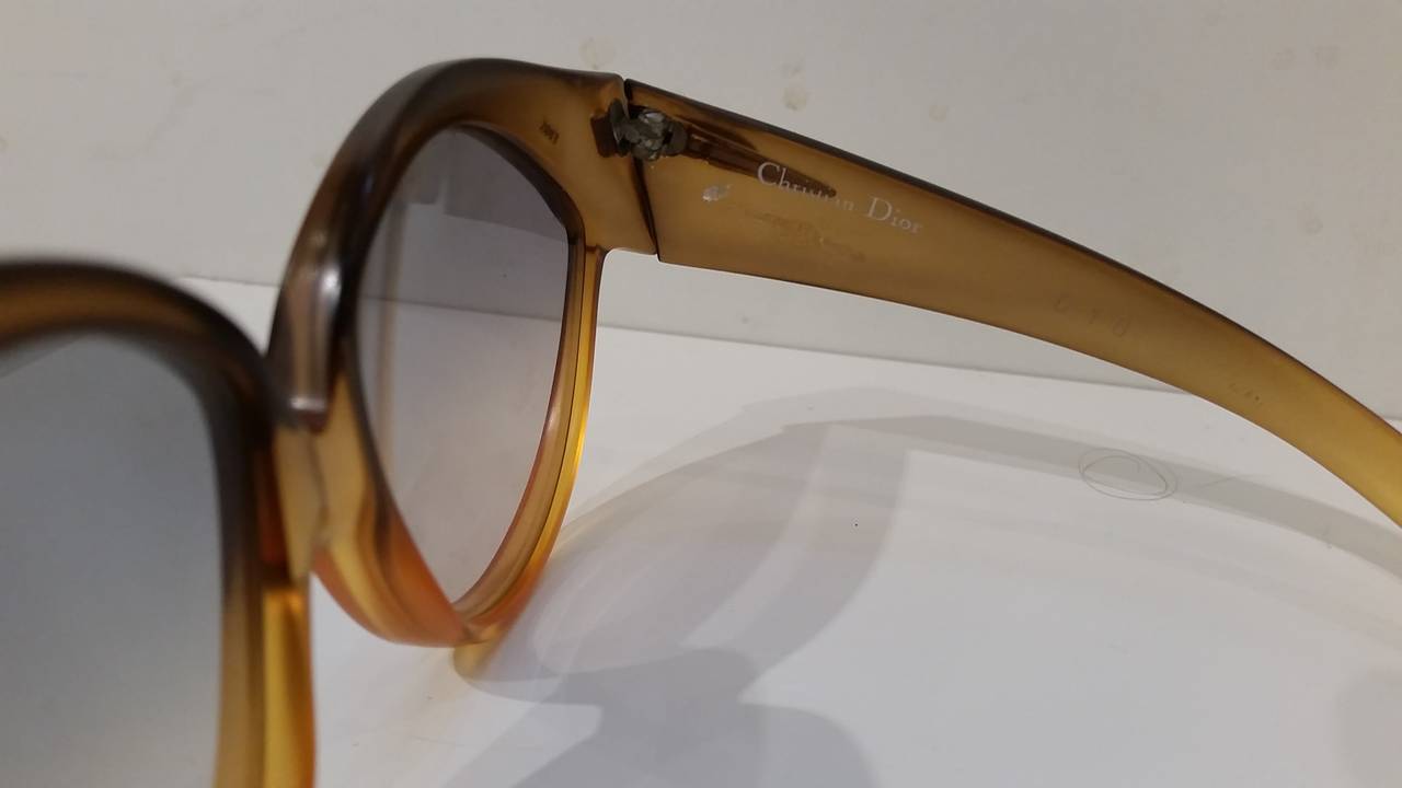 1980s Christian Dior light and dark brown sunglasses