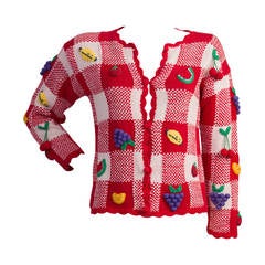 1980s Moschino Cheap and Chic Fruits Cardigans