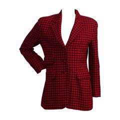 Vintage 1980s Moschino Couture Pied de Poule red and black jacket