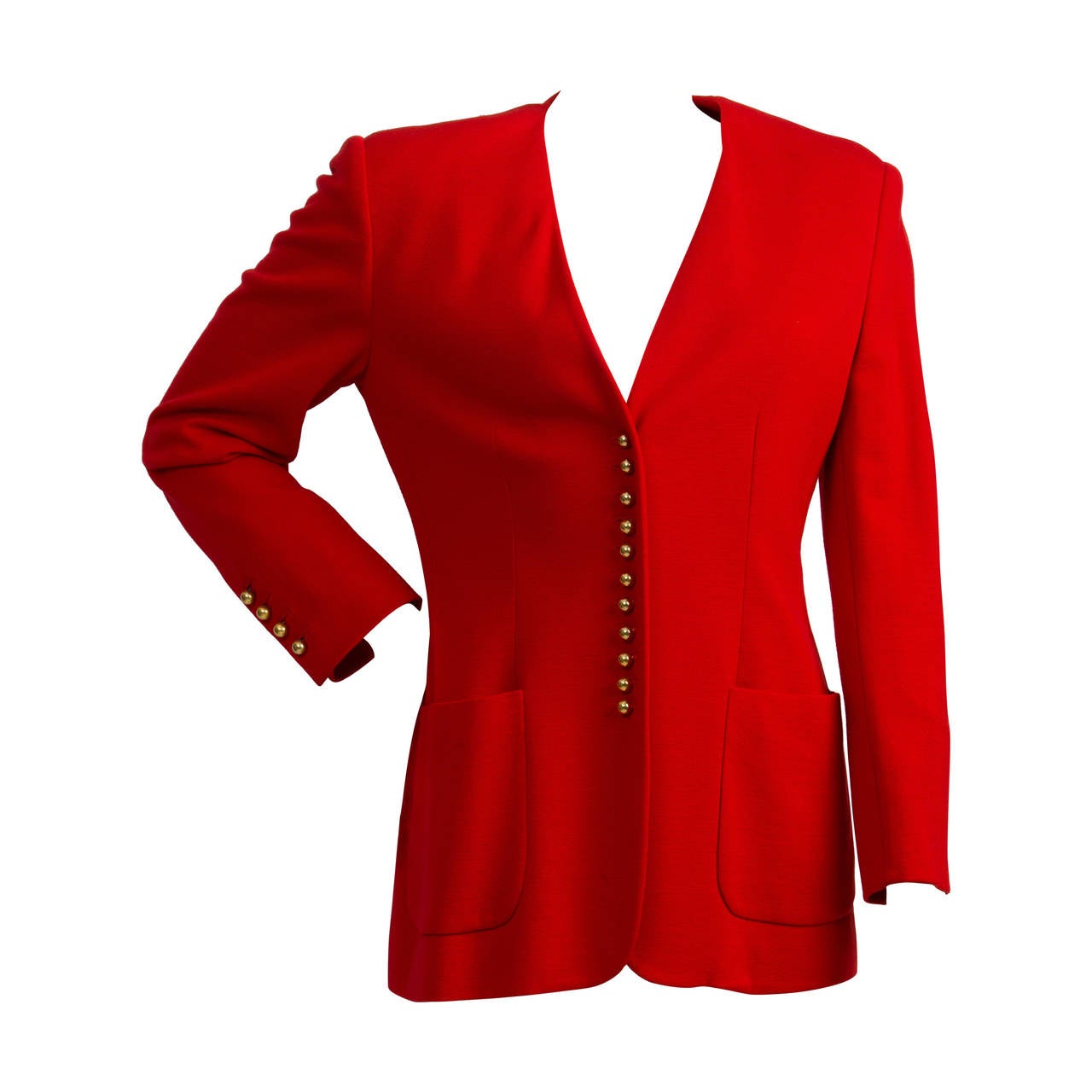 1980s Moschino Couture Red jacket For Sale