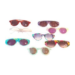 1990s Swatch sunglass with 7 different eye masks 11