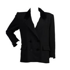 1970s Yves Saint Laurent Variation black jacket