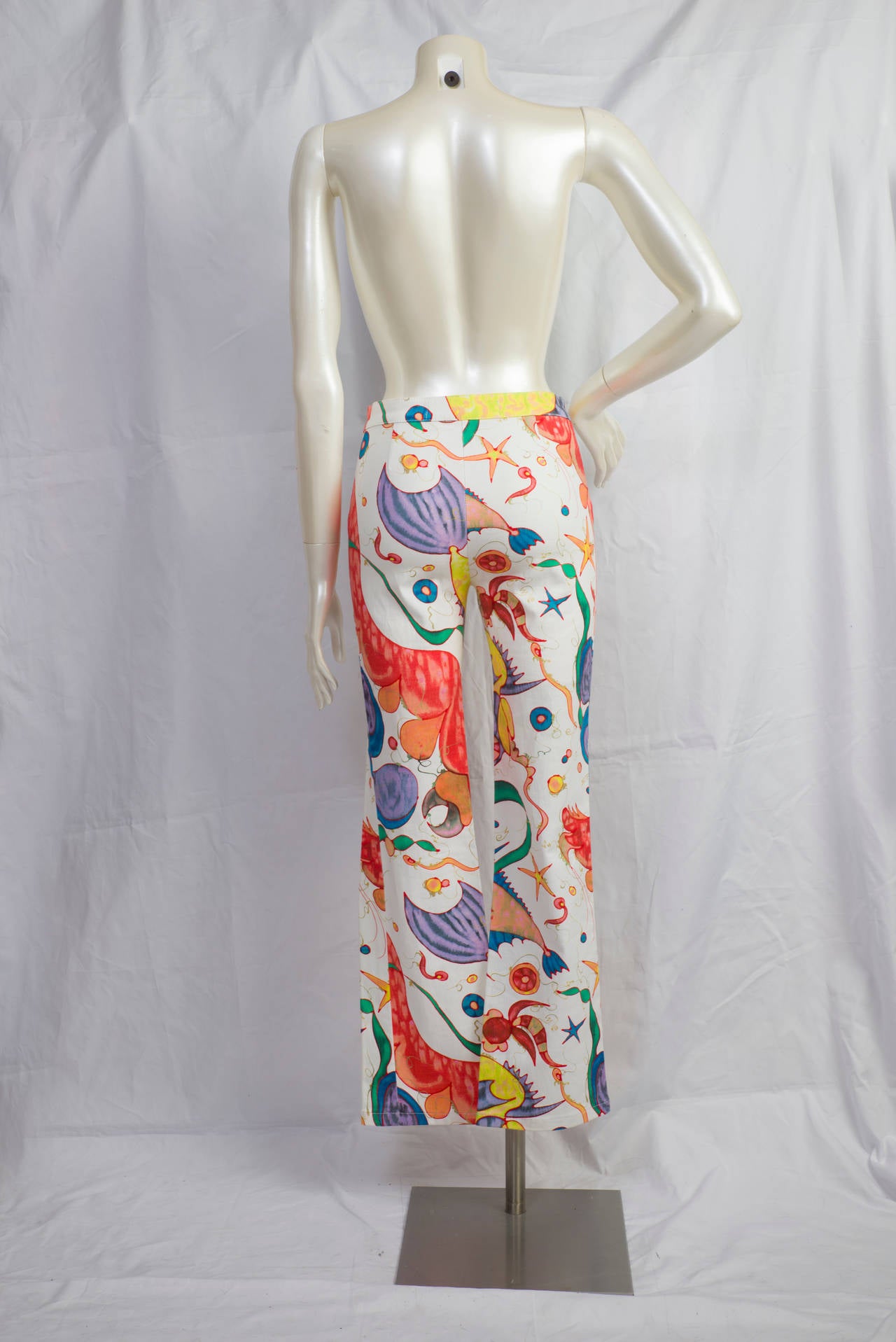 1970s Versace jeans couture by Gianni Versace like handpainted.