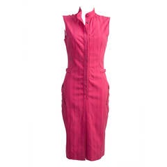 1990s Versace Jeans Couture Fucsia Dress