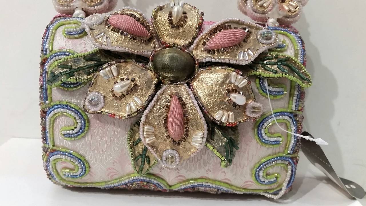 1990s Mary Frances multicoloured handbag with beads