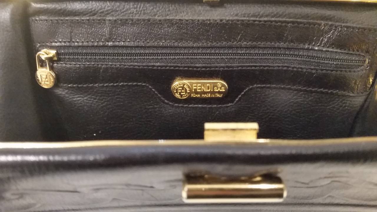 1960s Fendi black Leather shoulder bag 1