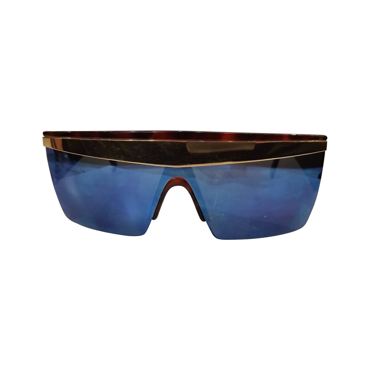 1980s Gianni Versace blu glass multicoloured sunglasses