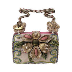 1990er Mary Frances mehrfarbige Handtasche mit Perlen