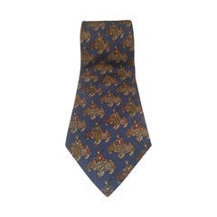 Vintage 1980s Salvatore Ferragamo blu tie