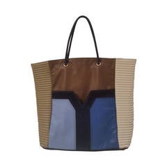1970s Yves Saint Laurent multicoloured shopping bag in leather